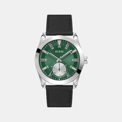 Guess Greyson Men Quartz Green Dial Analog Leather Watch Gw0793G1