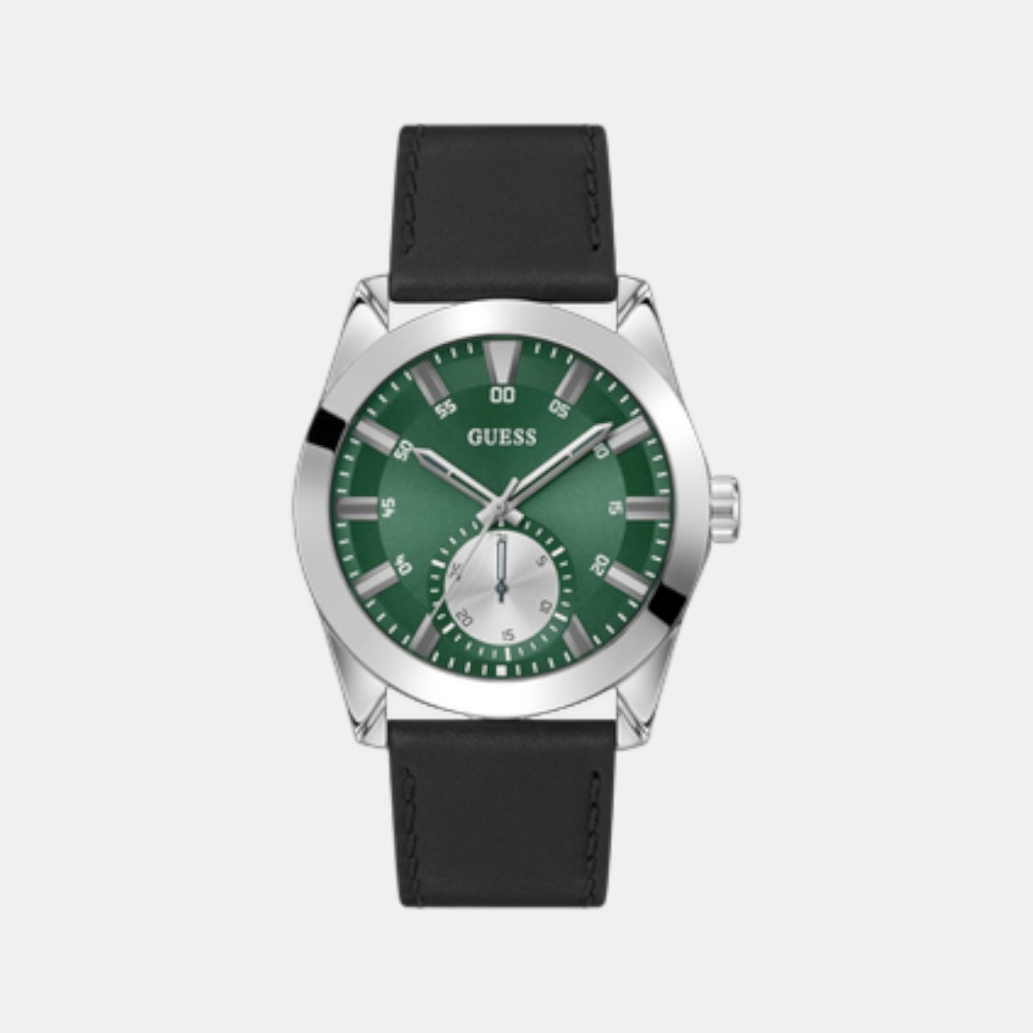 Guess Greyson Men Quartz Green Dial Analog Leather Watch Gw0793G1