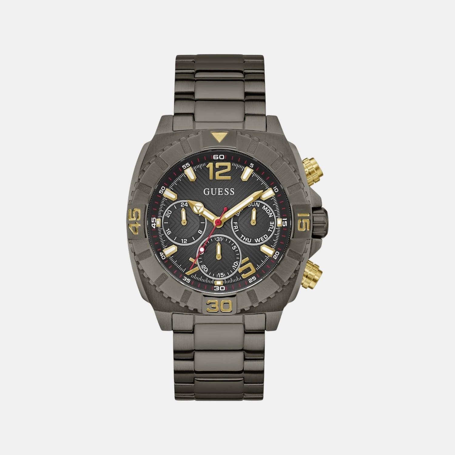 Guess Gs Traction Men Quartz Black Dial Analog Stainless Steel Gw0800G2