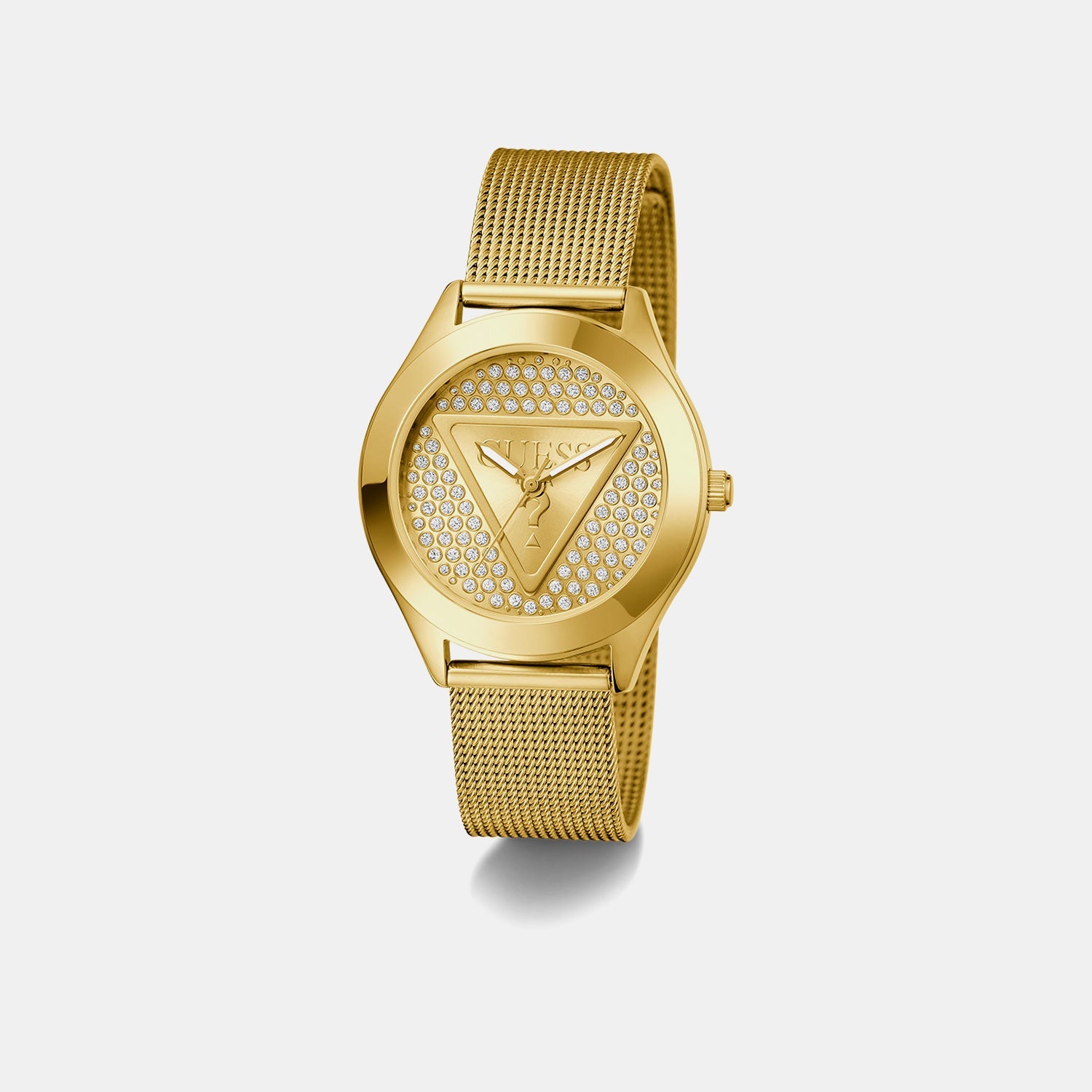 Guess Gt Glitz Plaque Women Quartz Champagne Dial Analog Stainless Steel Gw0835L2