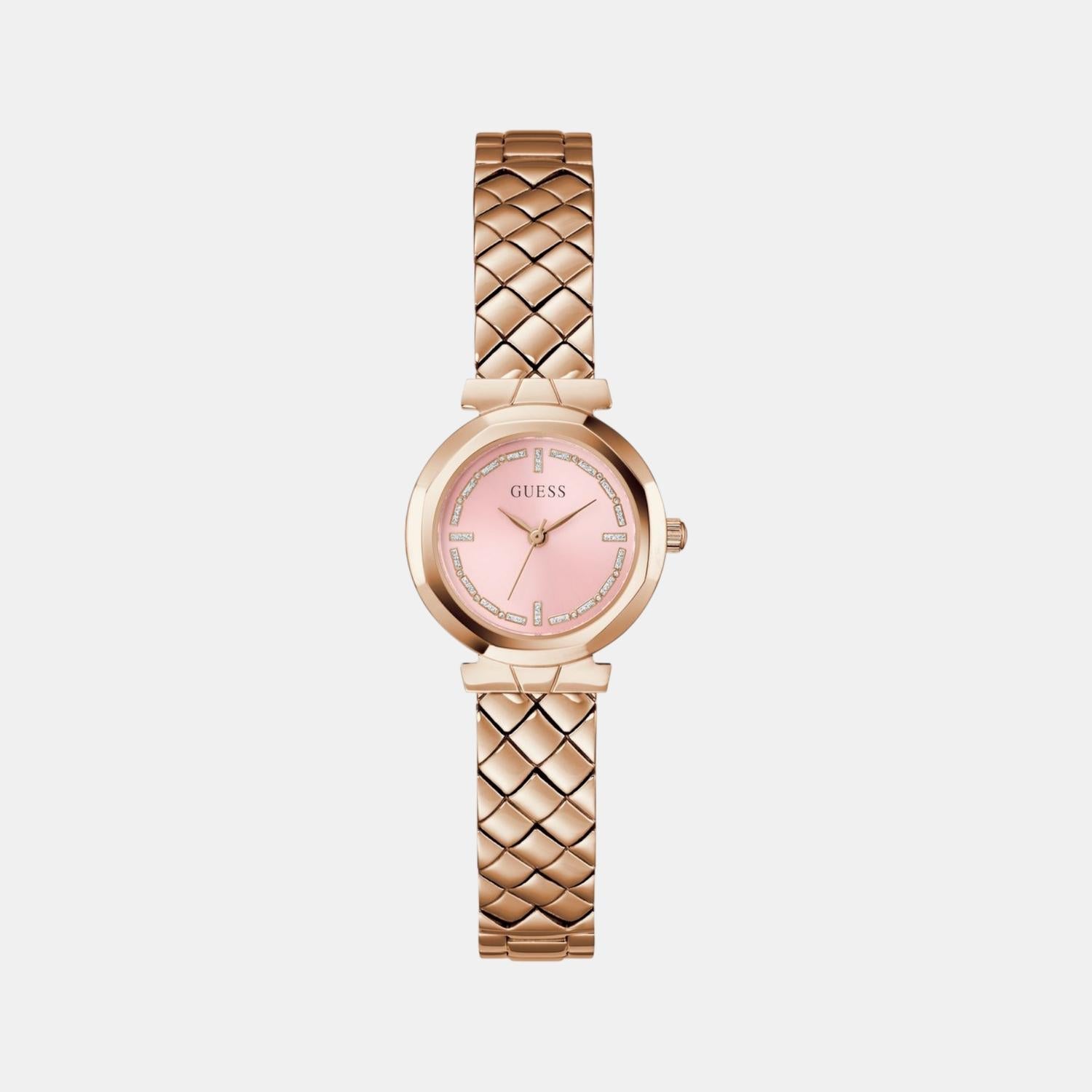 Guess Gb Mini Rumour Women Quartz Pink Dial Analog Stainless Steel Gw0839L3