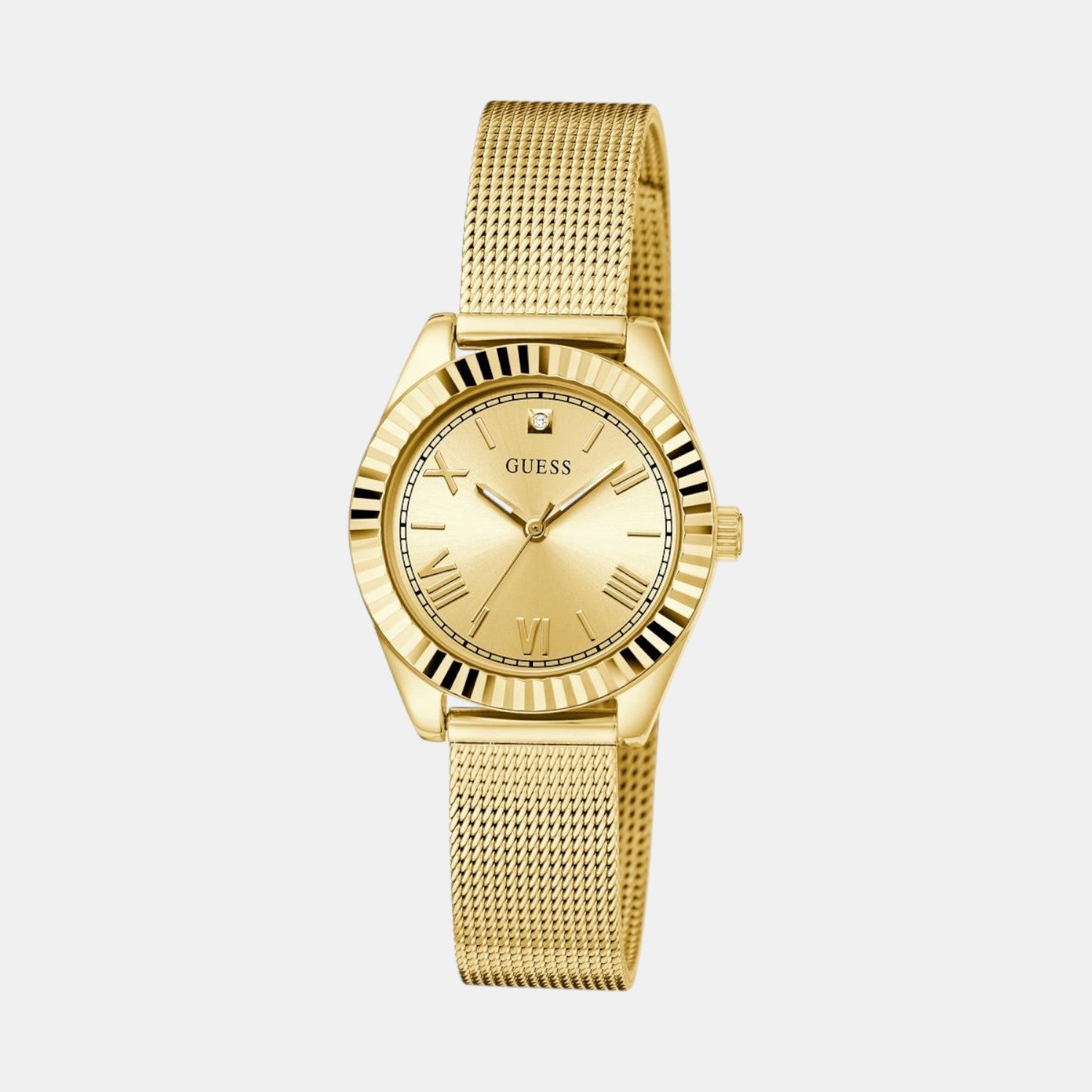 Guess Gd Mini Luna Women Quartz Champagne Dial Analog Stainless Steel Gw0842L2