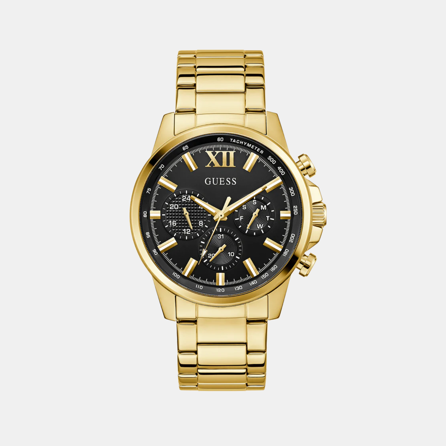 Guess Gd Walker Men Quartz Black Dial Analog Stainless Steel Gw0900G3
