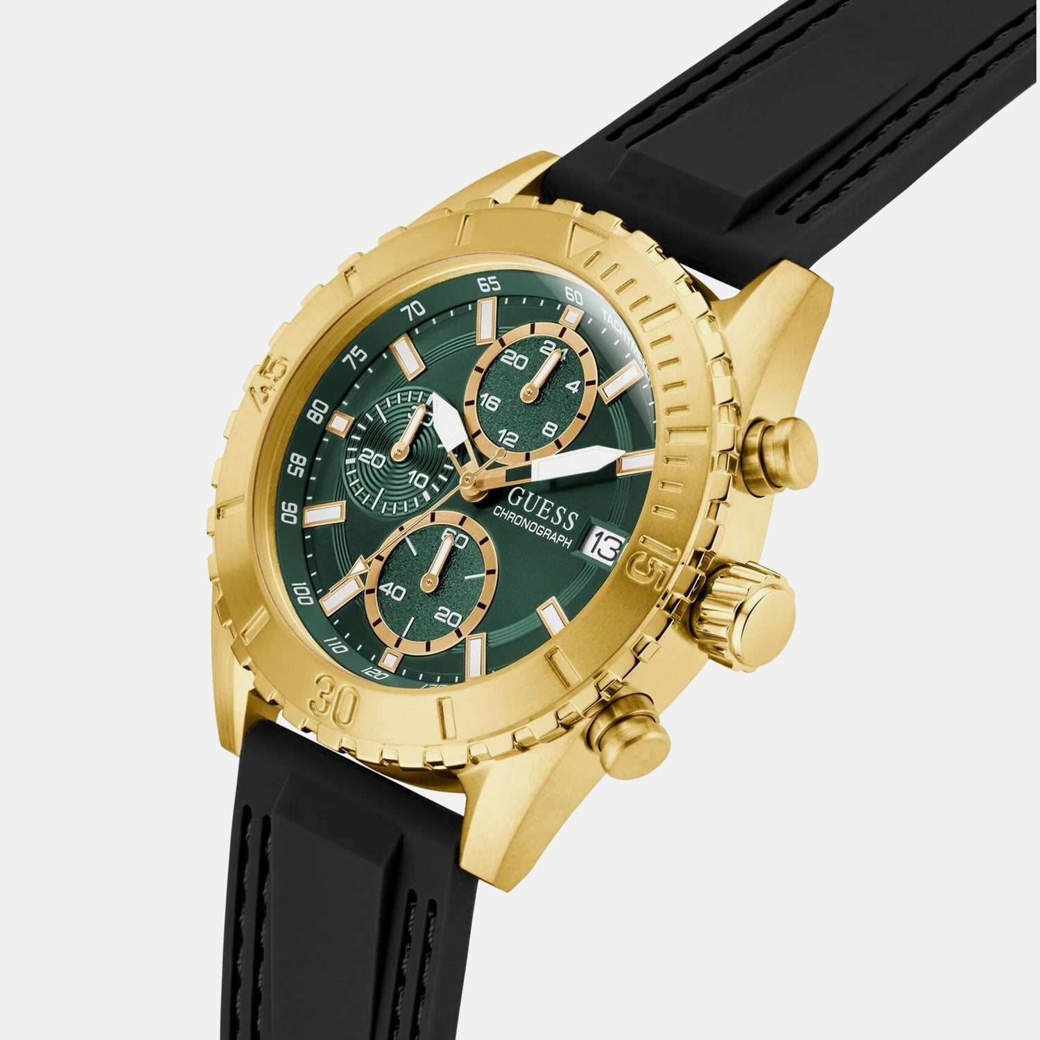 Guess Gs Defender Men Quartz Green Dial Analog Stainless Steel Gw0967G2
