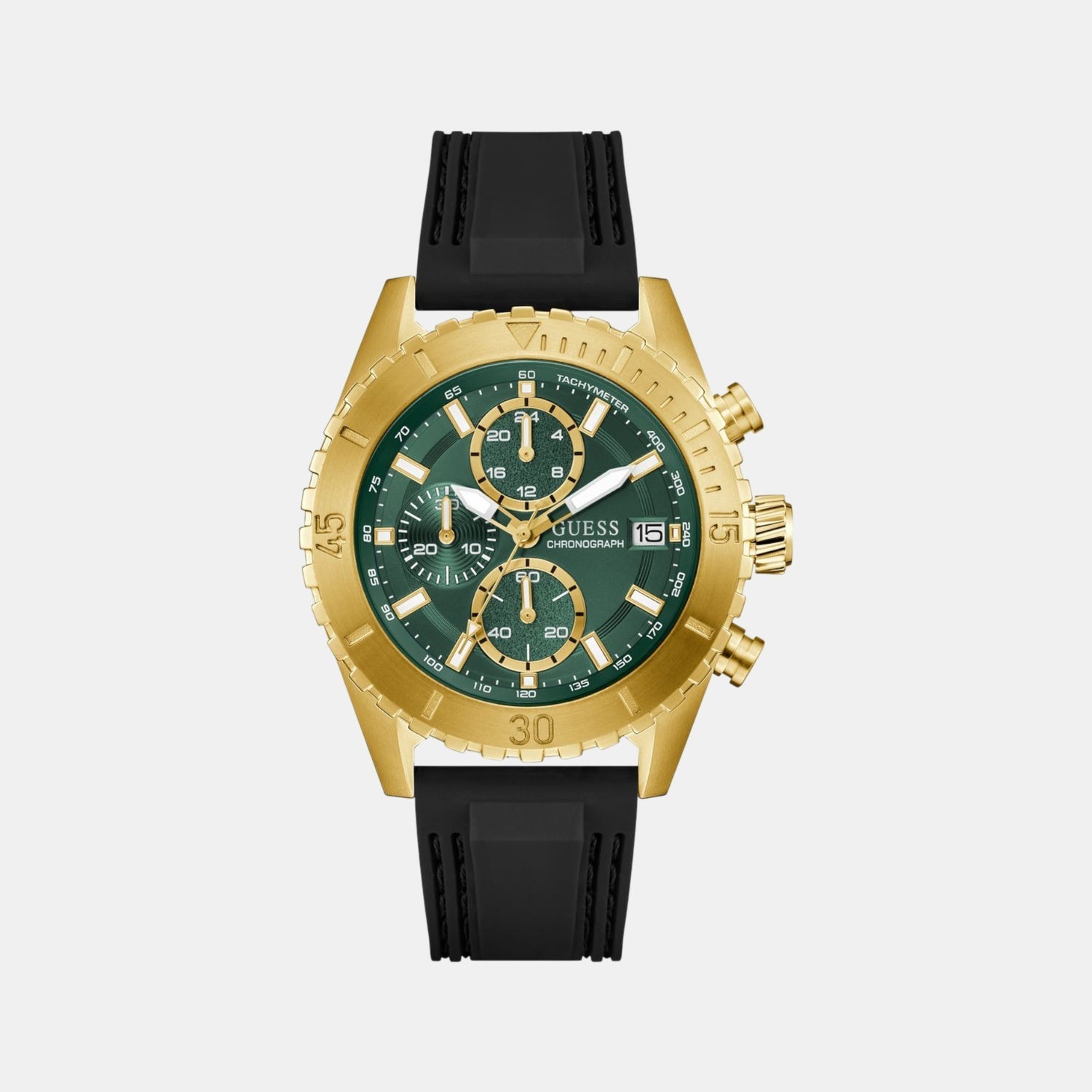 Guess Gs Defender Men Quartz Green Dial Analog Stainless Steel Gw0967G2
