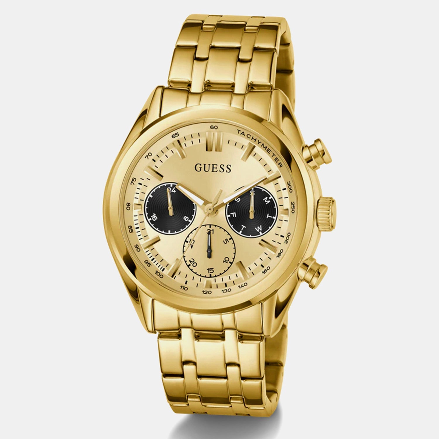 Guess Men Quartz Champagne Dial Chronograph Stainless Steel Watch Gw0971G2