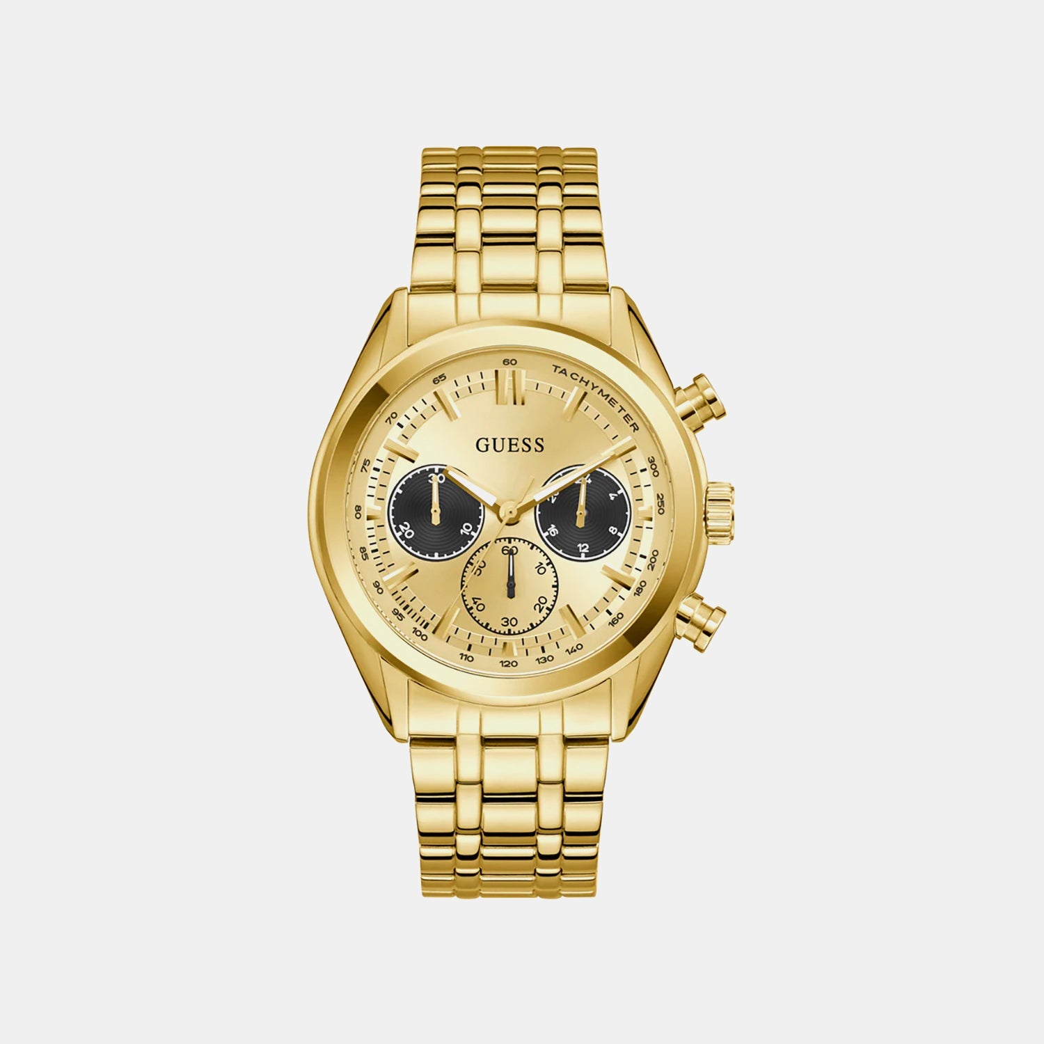 Guess Men Quartz Champagne Dial Chronograph Stainless Steel Watch Gw0971G2