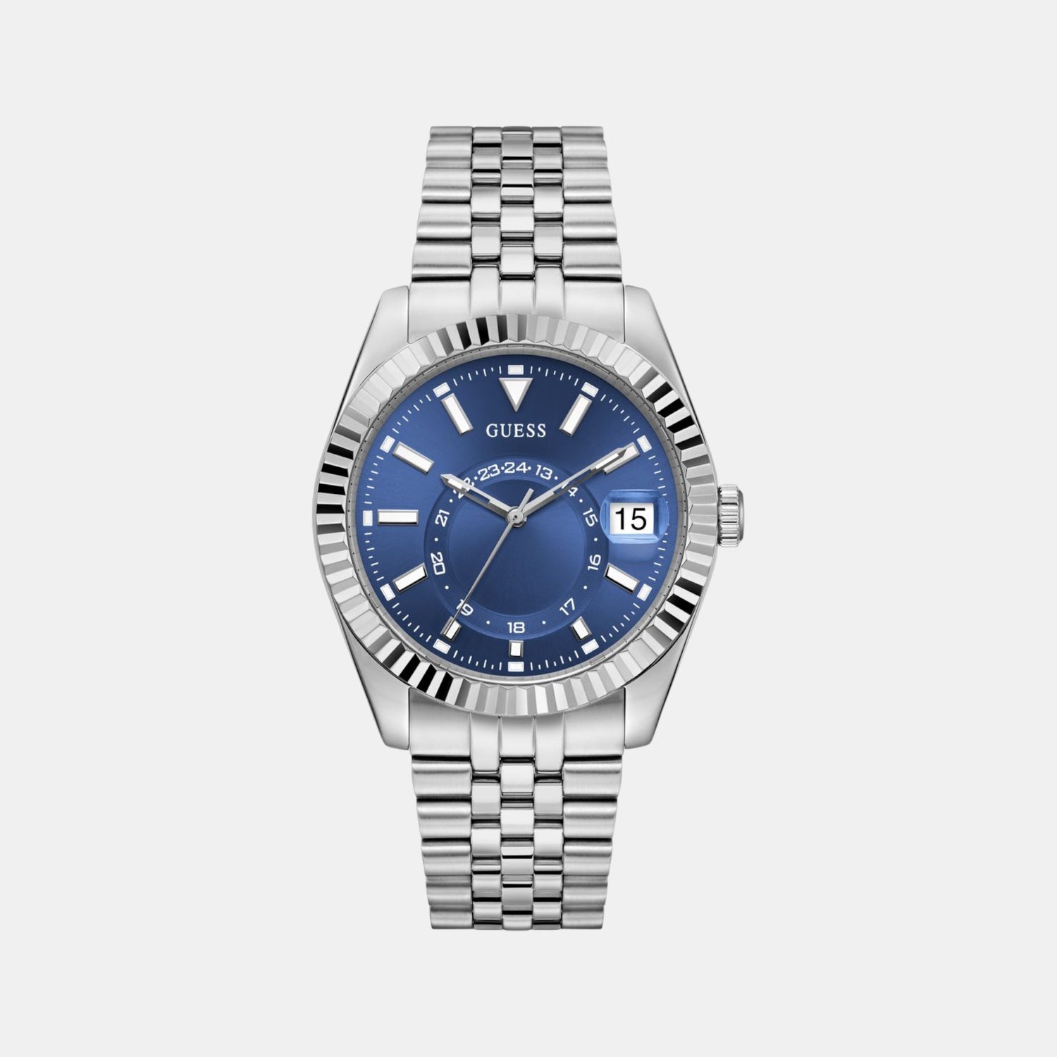 Guess Gd Jaden Men Quartz Blue Dial Analog Stainless Steel Gw0977G1