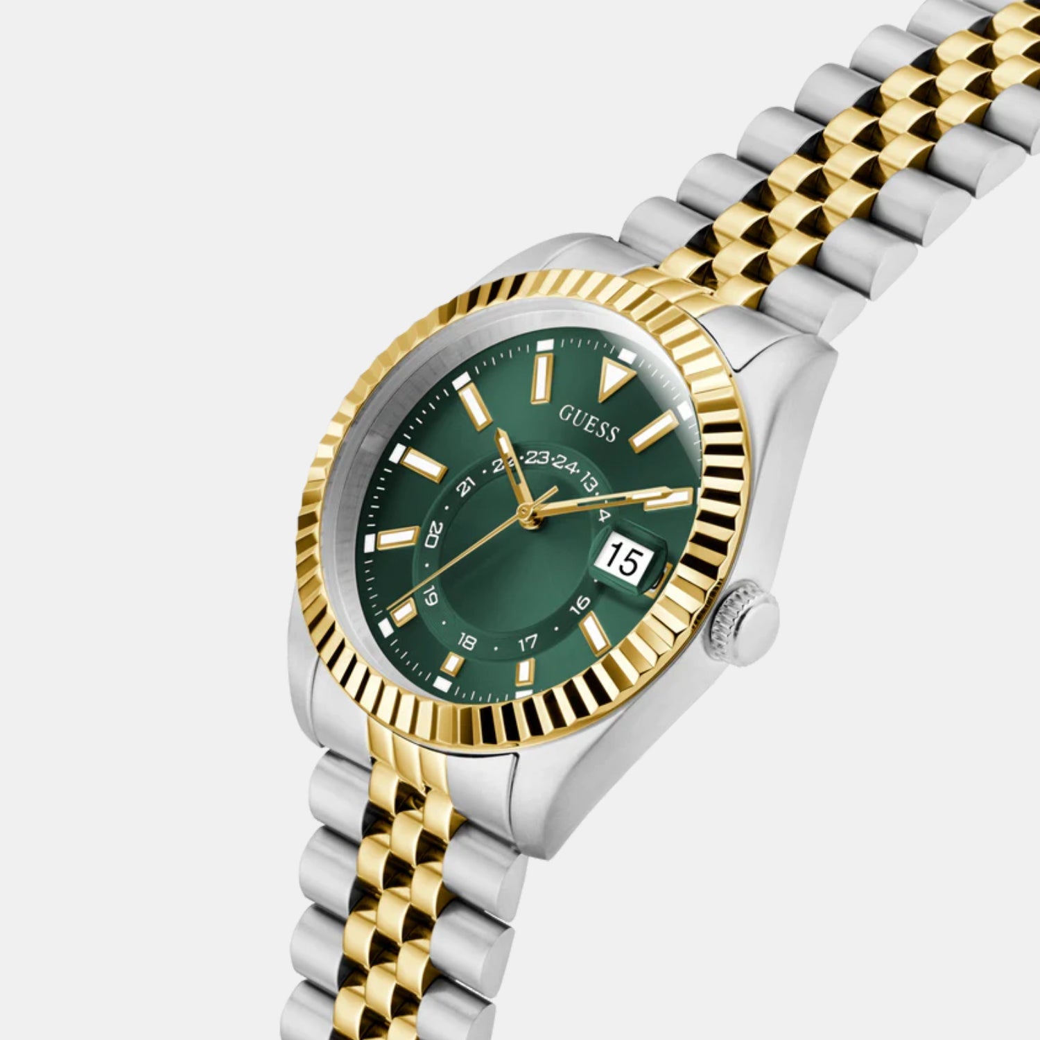 Guess Gd Jaden Men Quartz Green Dial Analog Stainless Steel Gw0977G4