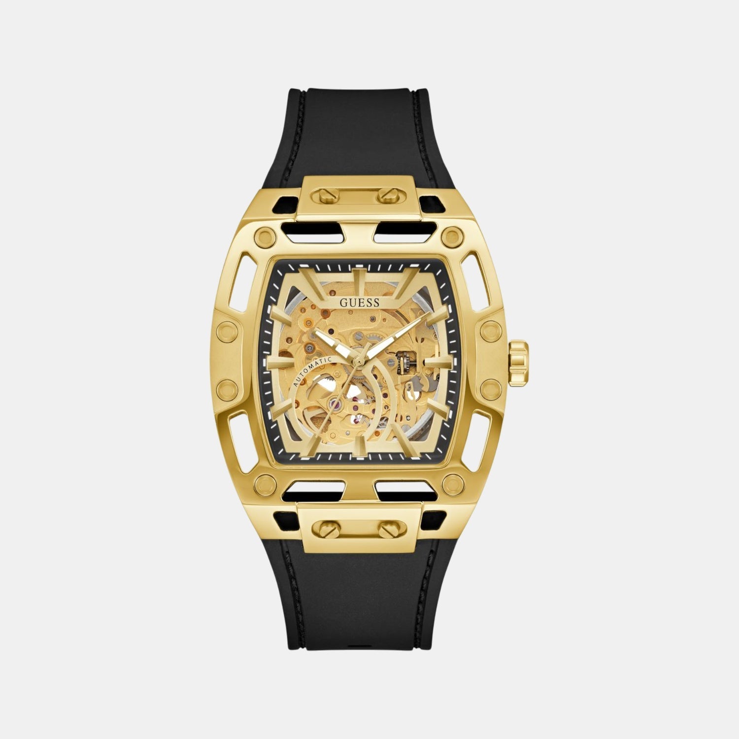 Guess Gd Phoenix Men Automatic Champagne Dial Analog Stainless Steel Gw0980G2