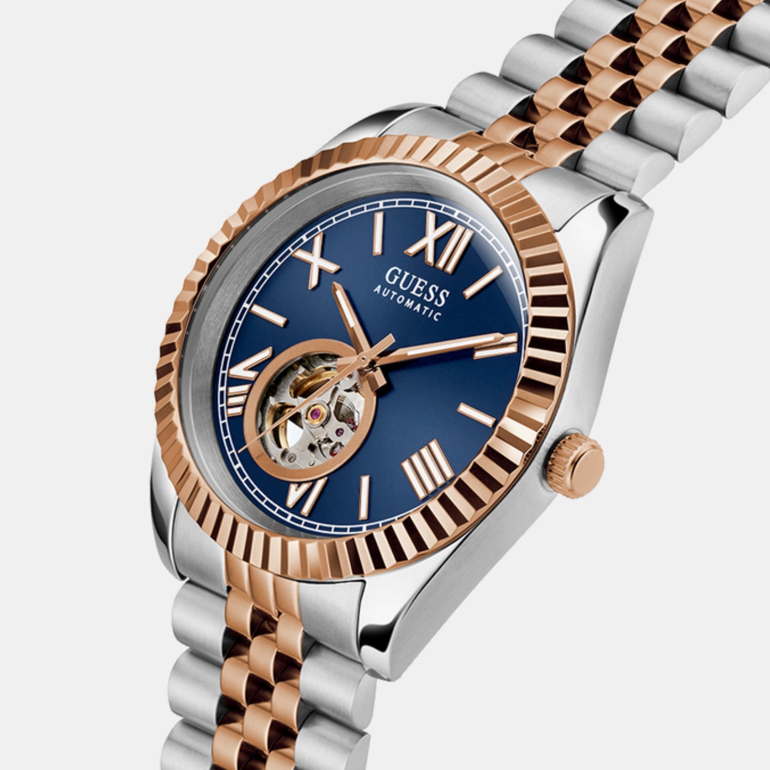 Guess Gd Connoisseur Men Automatic Blue Dial Analog Stainless Steel Gw0984G5