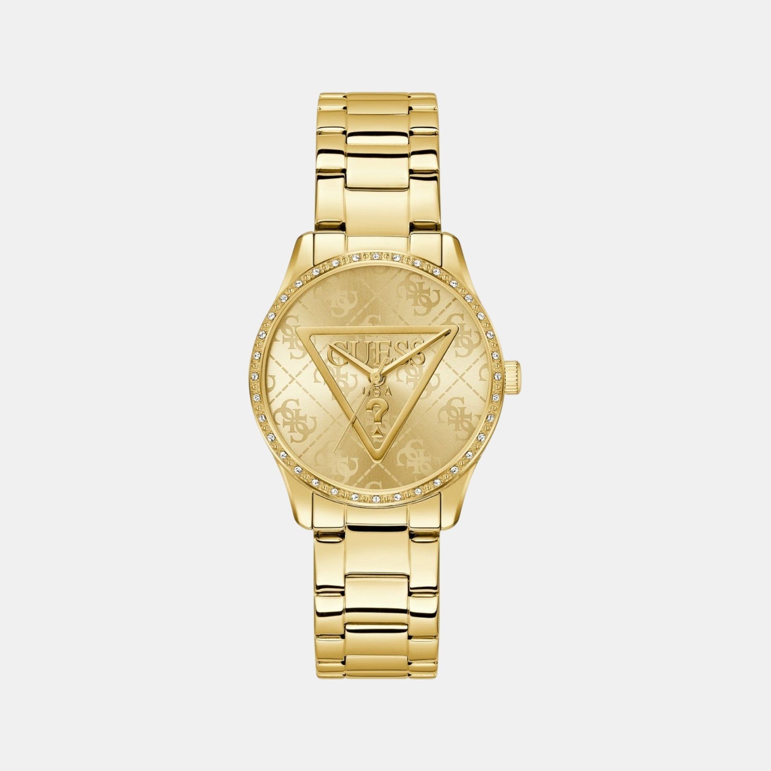 Guess Gt Roxy Women Quartz Champagne Dial Analog Stainless Steel Gw0987L2