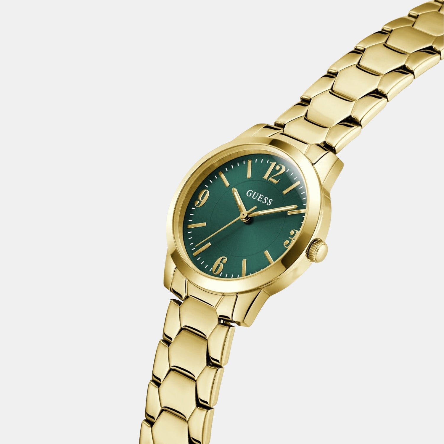 Guess Gd Winni Women Quartz Green Dial Analog Stainless Steel Gw1028L2