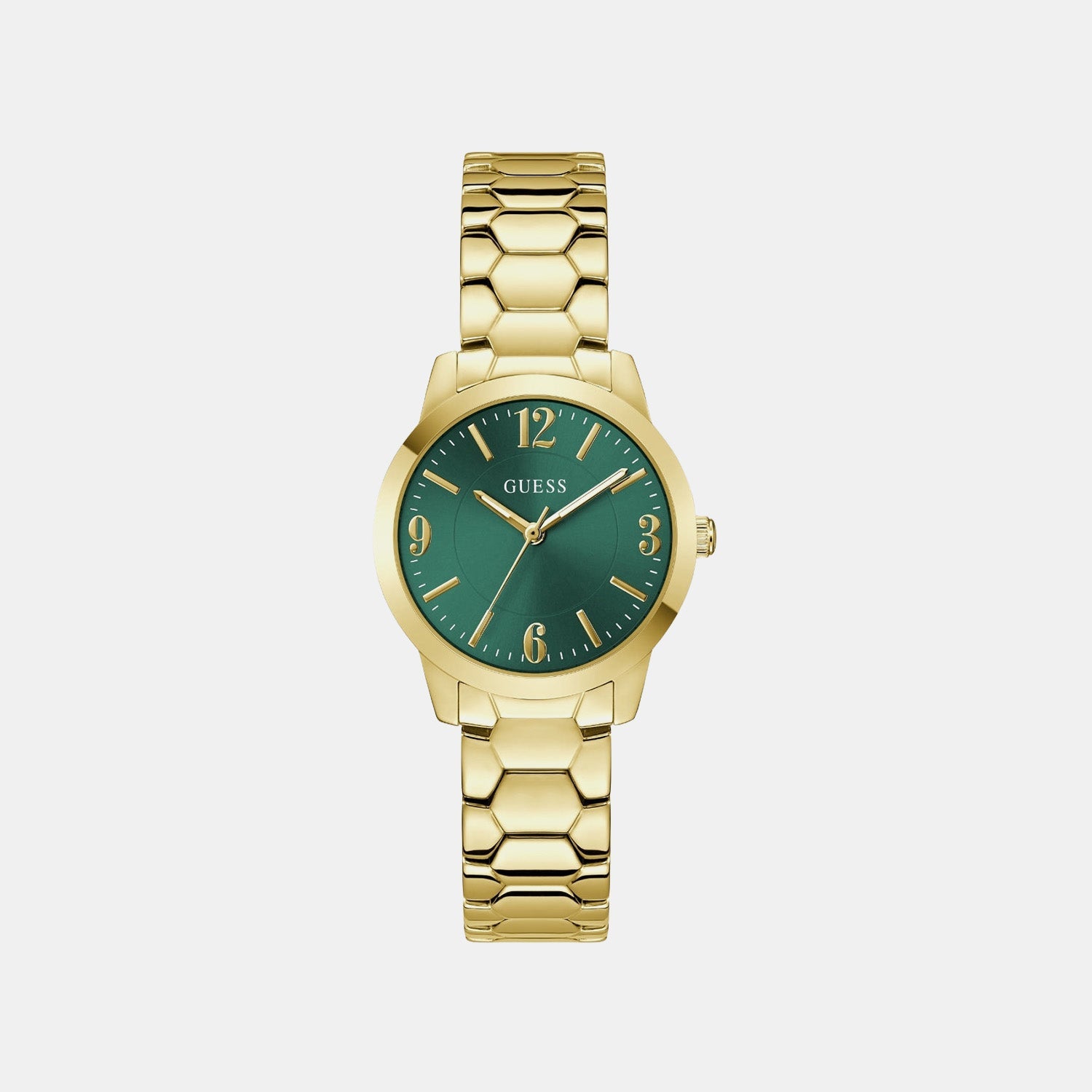 Guess Gd Winni Women Quartz Green Dial Analog Stainless Steel Gw1028L2