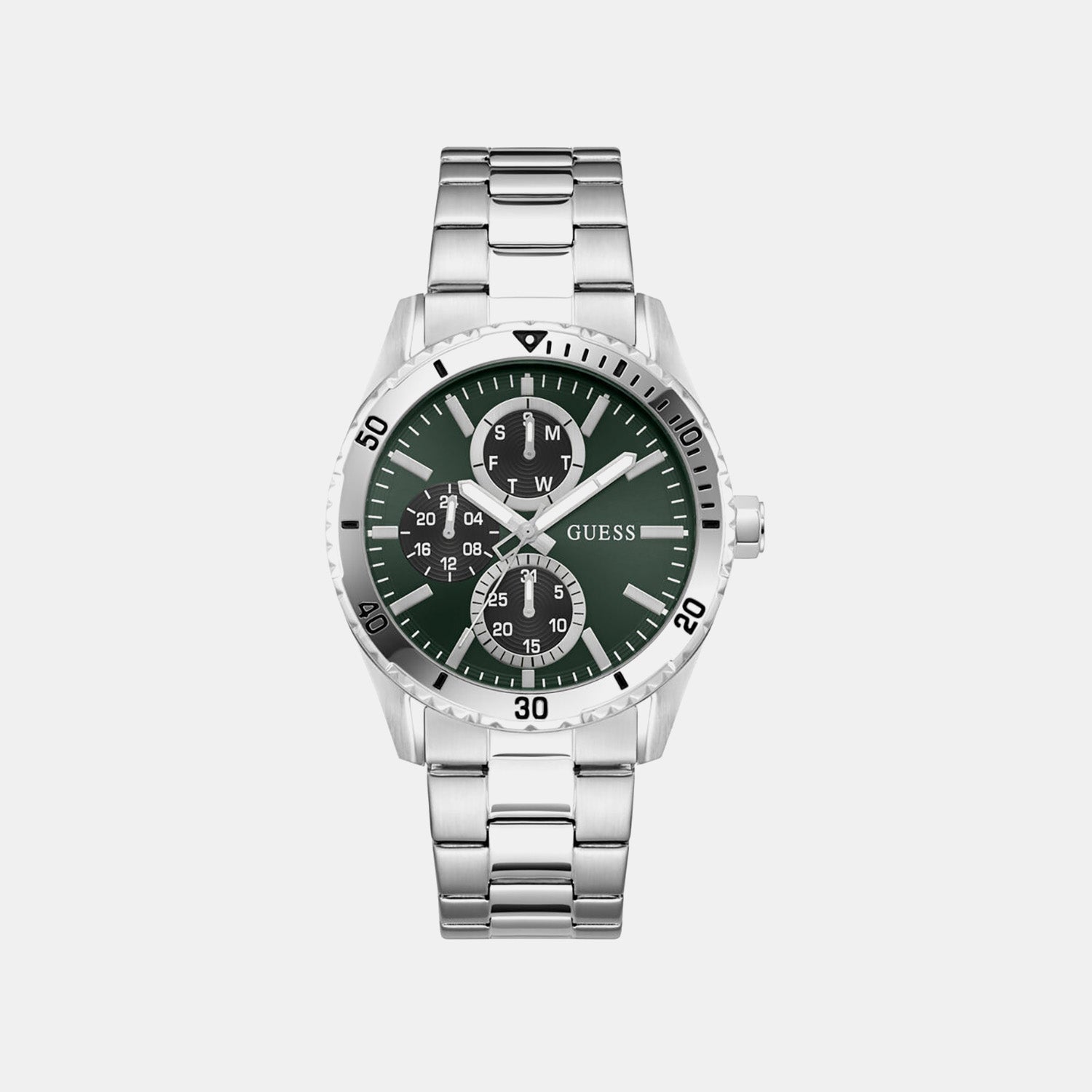 Guess Gs Velocity Men Quartz Green Dial Analog Stainless Steel Gw1061G1