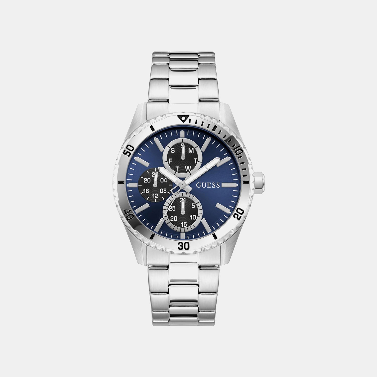 Guess Men Quartz Blue Dial Analog Stainless Steel Watch Gw1061G7