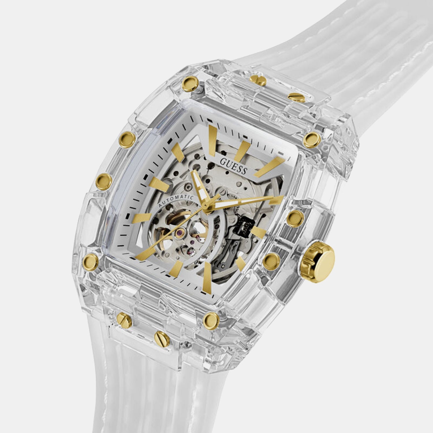 Guess Gt Phoenix Men Automatic Silver Dial Analog Stainless Steel Gw1073G2