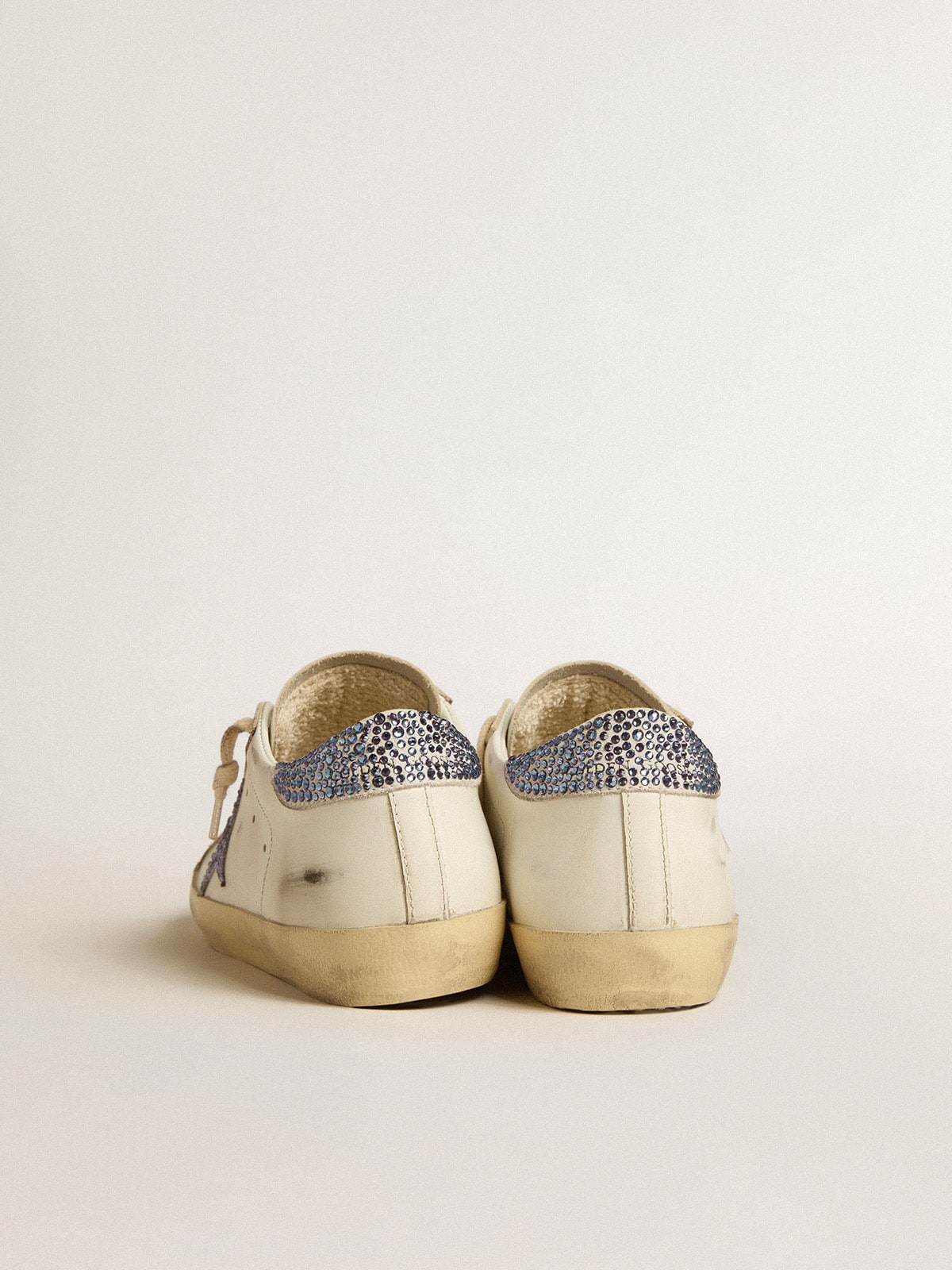 Golden Goose Womens Super-Star Ltd With Suede Star And Heel Tab With Swarovski Crystals Womens