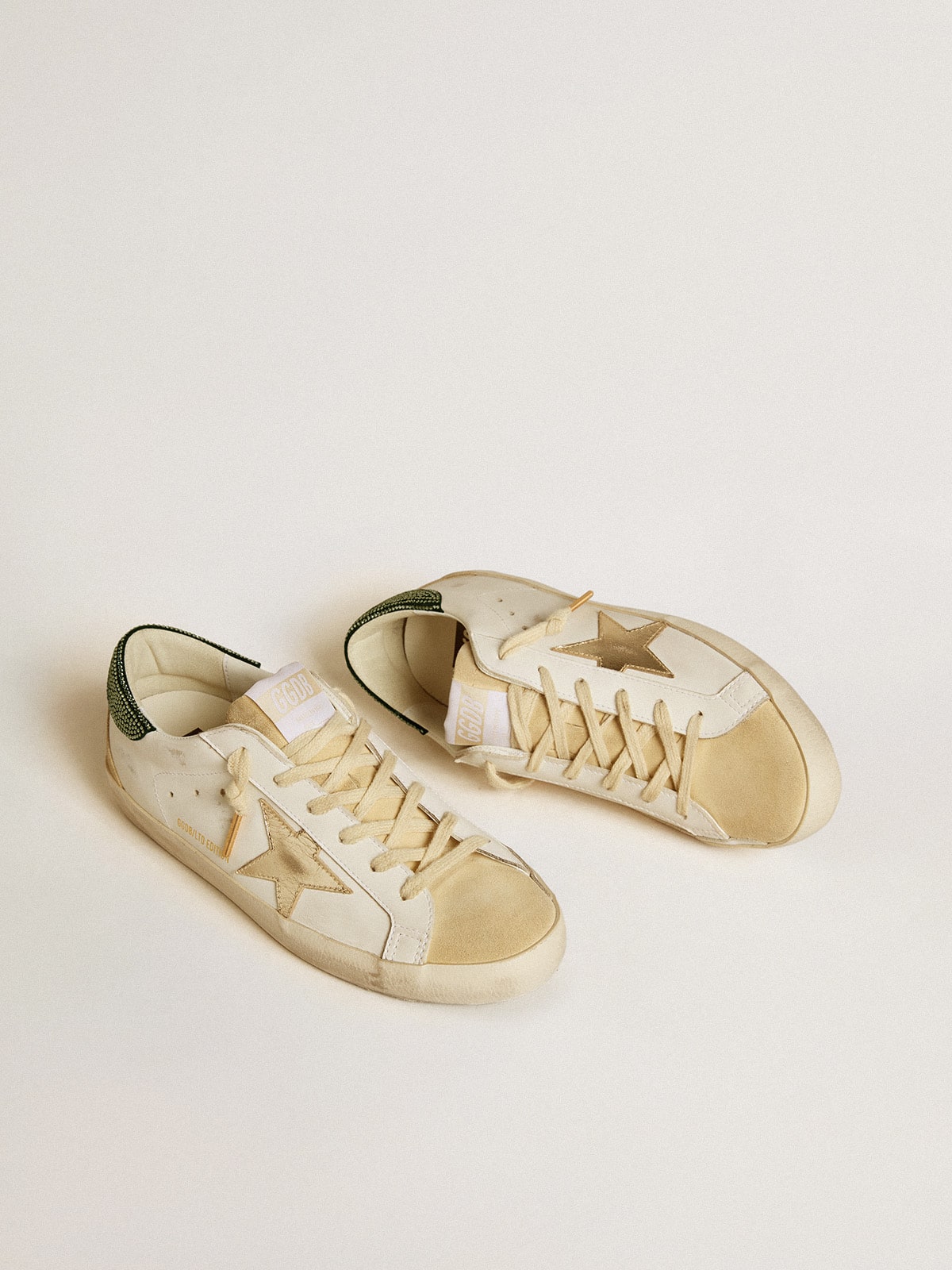 Golden Goose Womens Super-Star Ltd With Leather Star And Swarovski Crystals Heel Tab Womens