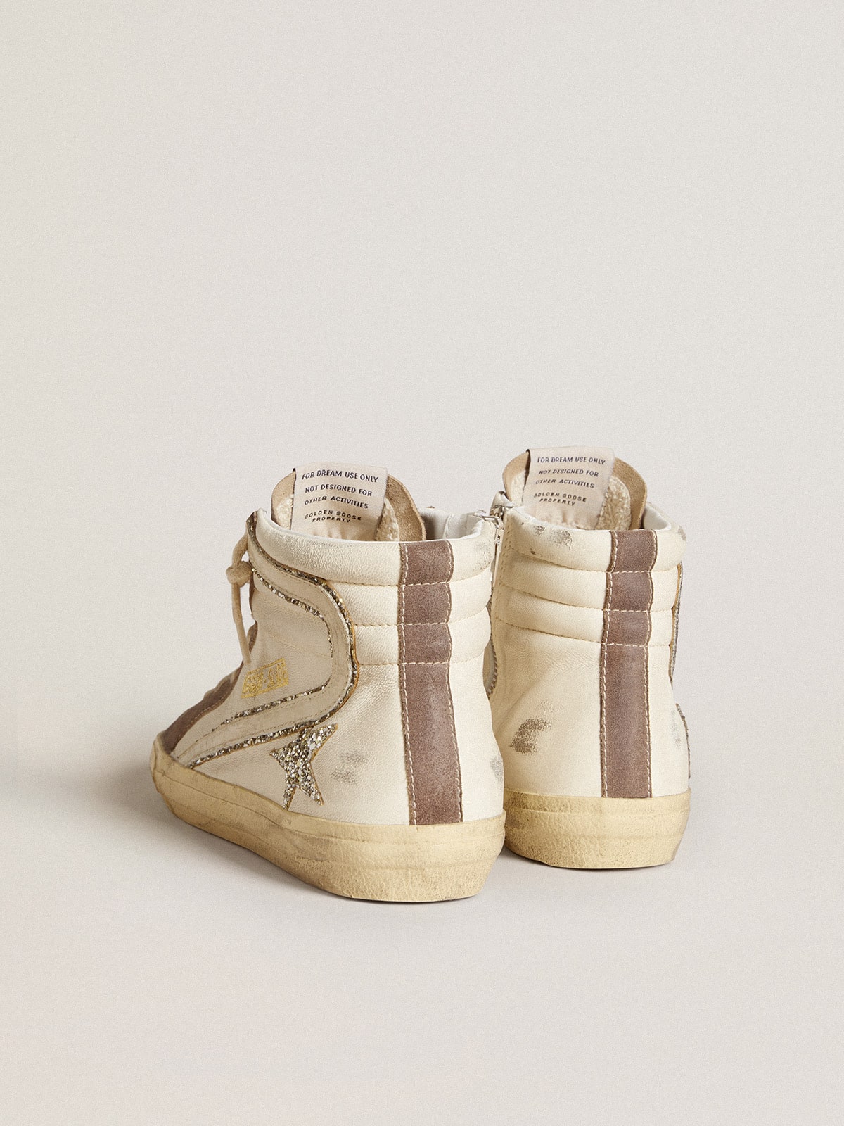 Golden Goose Slide In Nappa With Glitter Star And Patent Leather Flash Womens