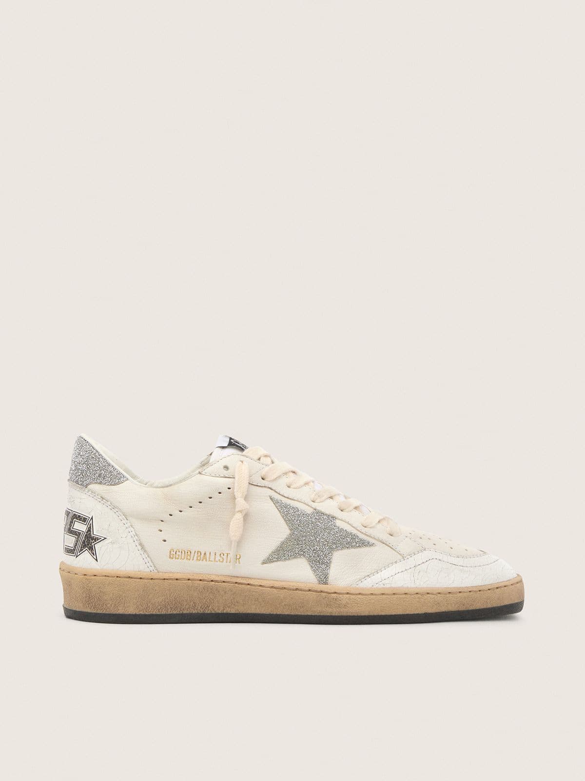 Golden Goose White Ball Star With A Swarovski Crystal Star And Heel Tab Womens