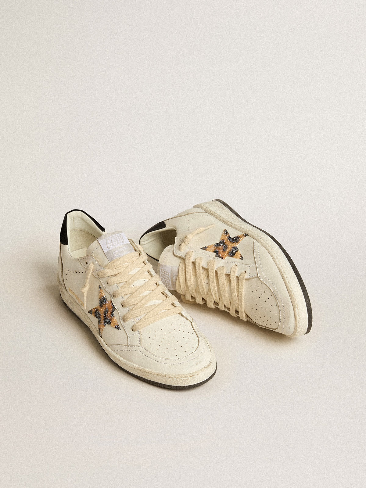 Golden Goose Womens Ball Star With Leopard-Print Star Embellished With Swarovski Crystal Womens
