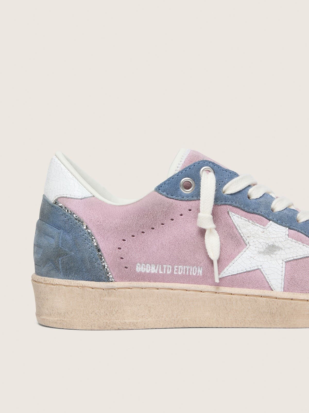 Golden Goose Womens Ball Star Ltd In Lilac Suede With White Star Womens