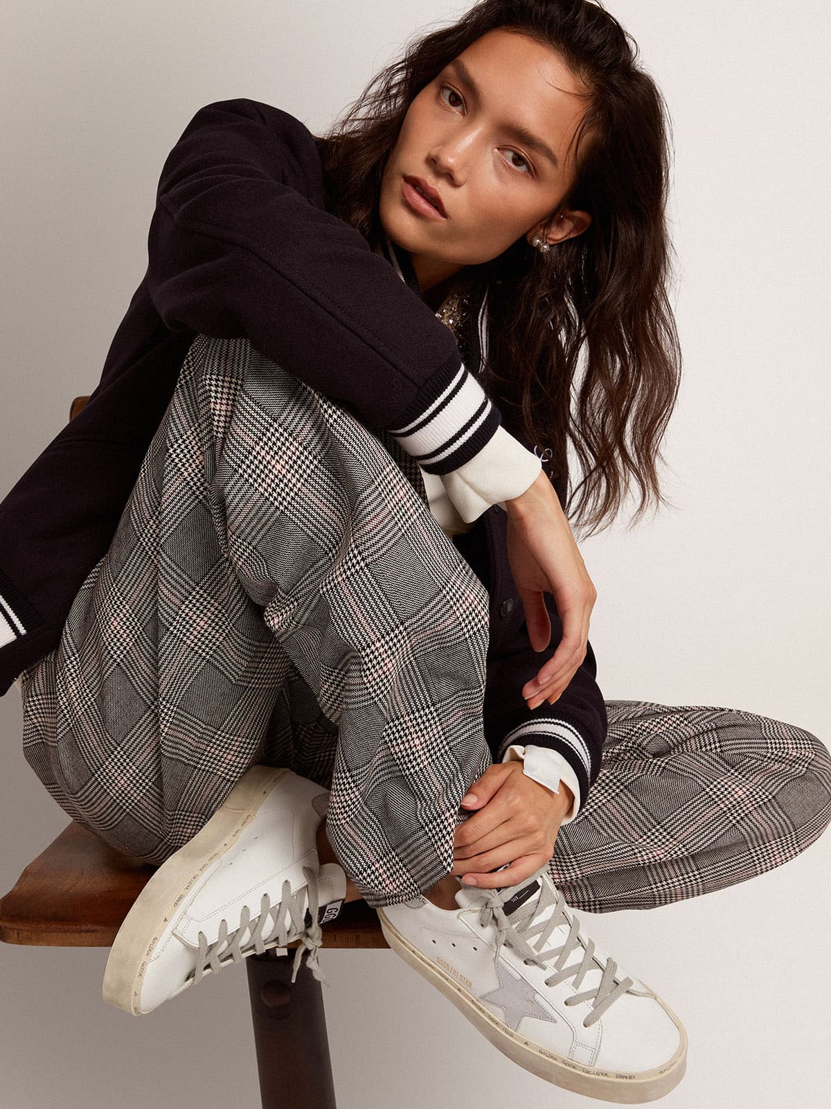 Golden Goose Womens Hi Star With Star And Metallic Silver Heel Womens