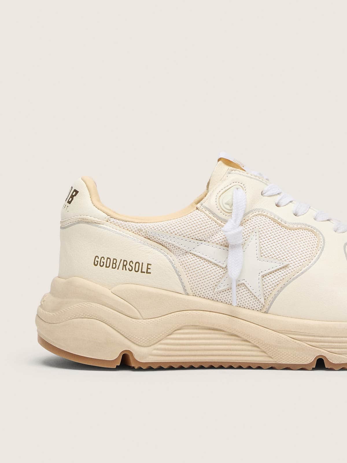 Golden Goose Womens Running Sole In Mesh And White Nappa Womens