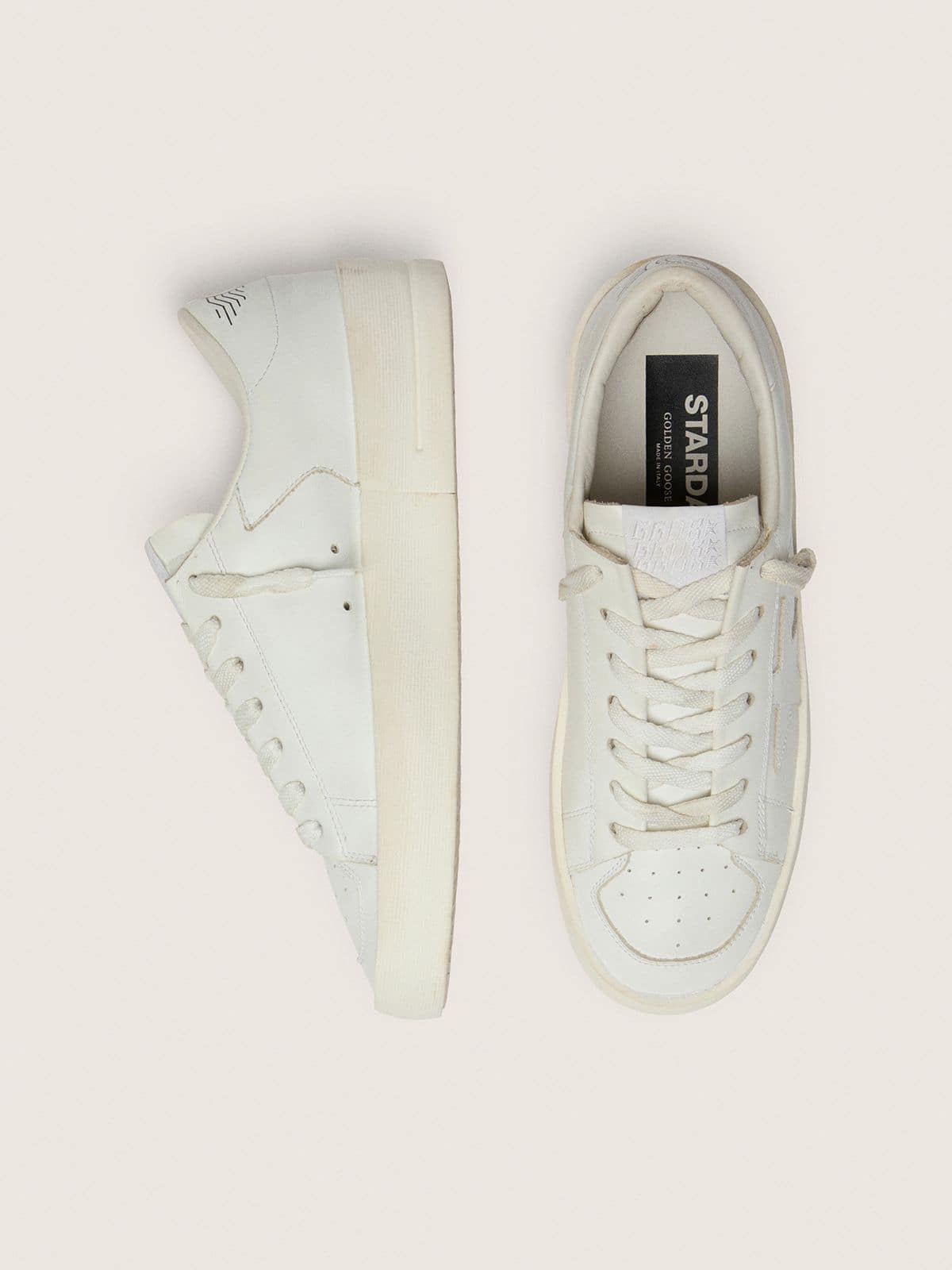 Golden Goose Womens Stardan In Total White Leather Womens