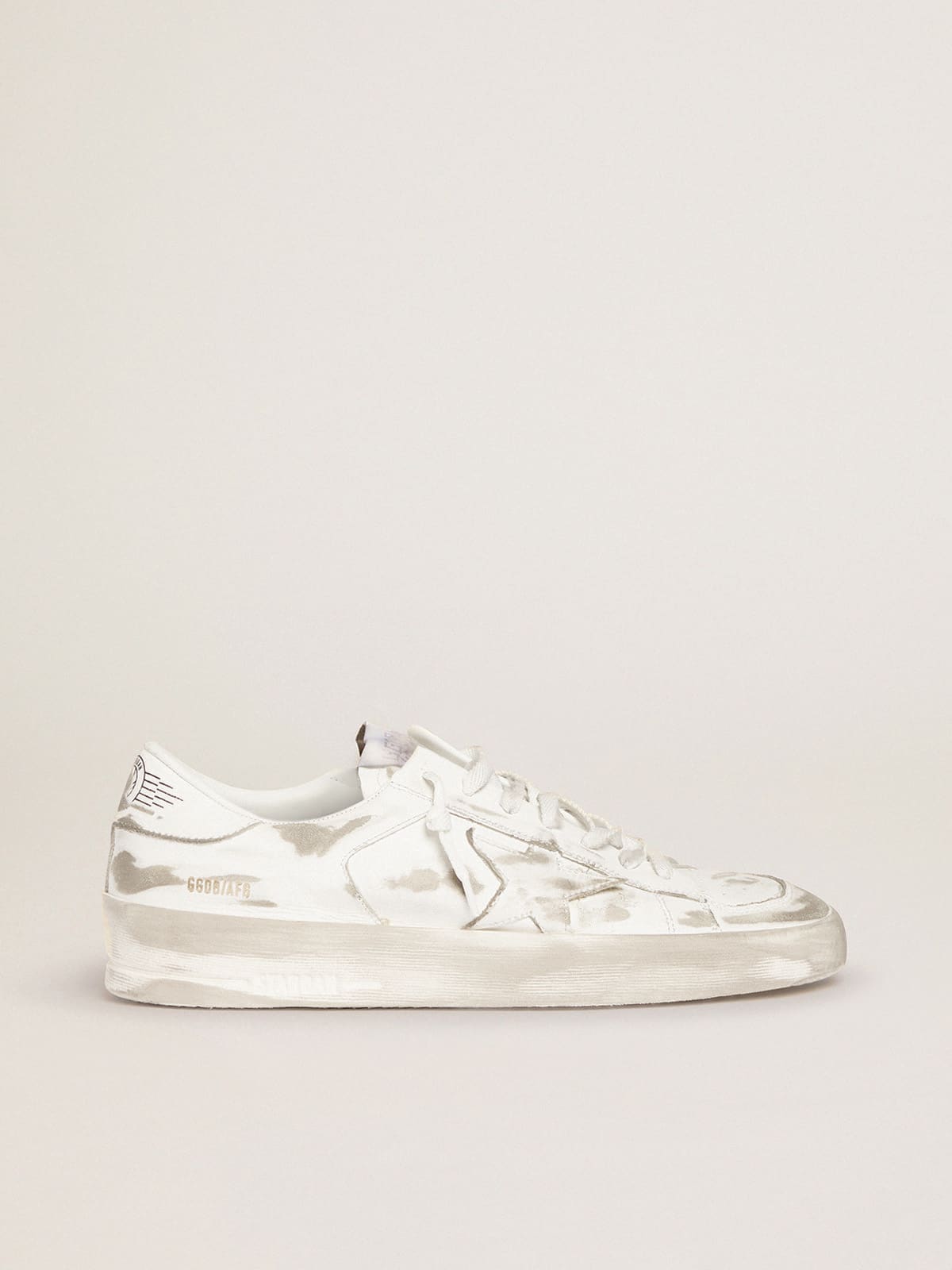 Golden Goose Stardan Sneakers In White Leather With Lived-In Treatment Womens