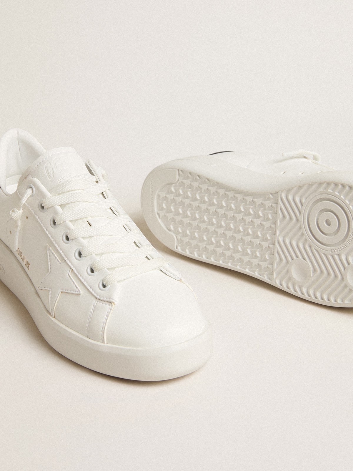 Golden Goose Womens Bio-Based Purestar With White Star And Mirror-Effect Heel Tab Womens