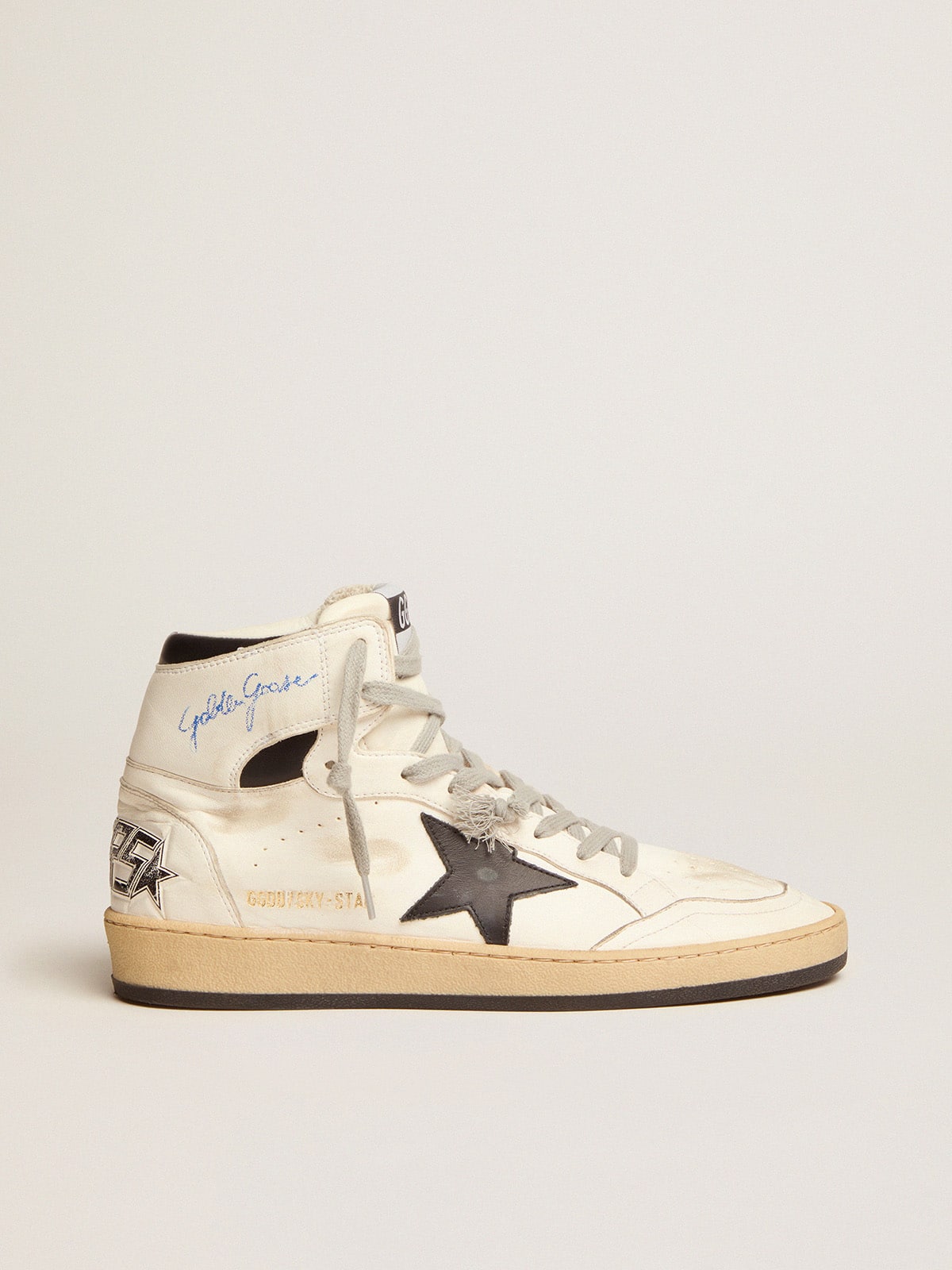Golden Goose Womens Sky-Star With Signature On The Ankle And Black Inserts Womens