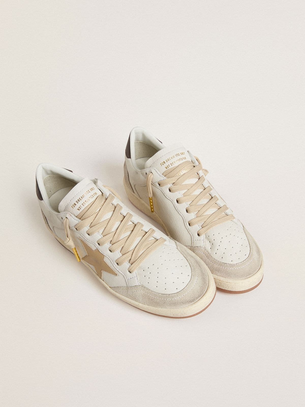Golden Goose Womens Ball Star Ltd With Beige Star And Black Heel Tab Womens