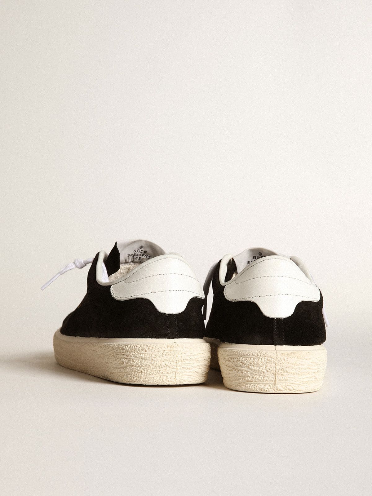 Golden Goose Womens Tennis In Black Suede With White Leather Heel Tab Womens