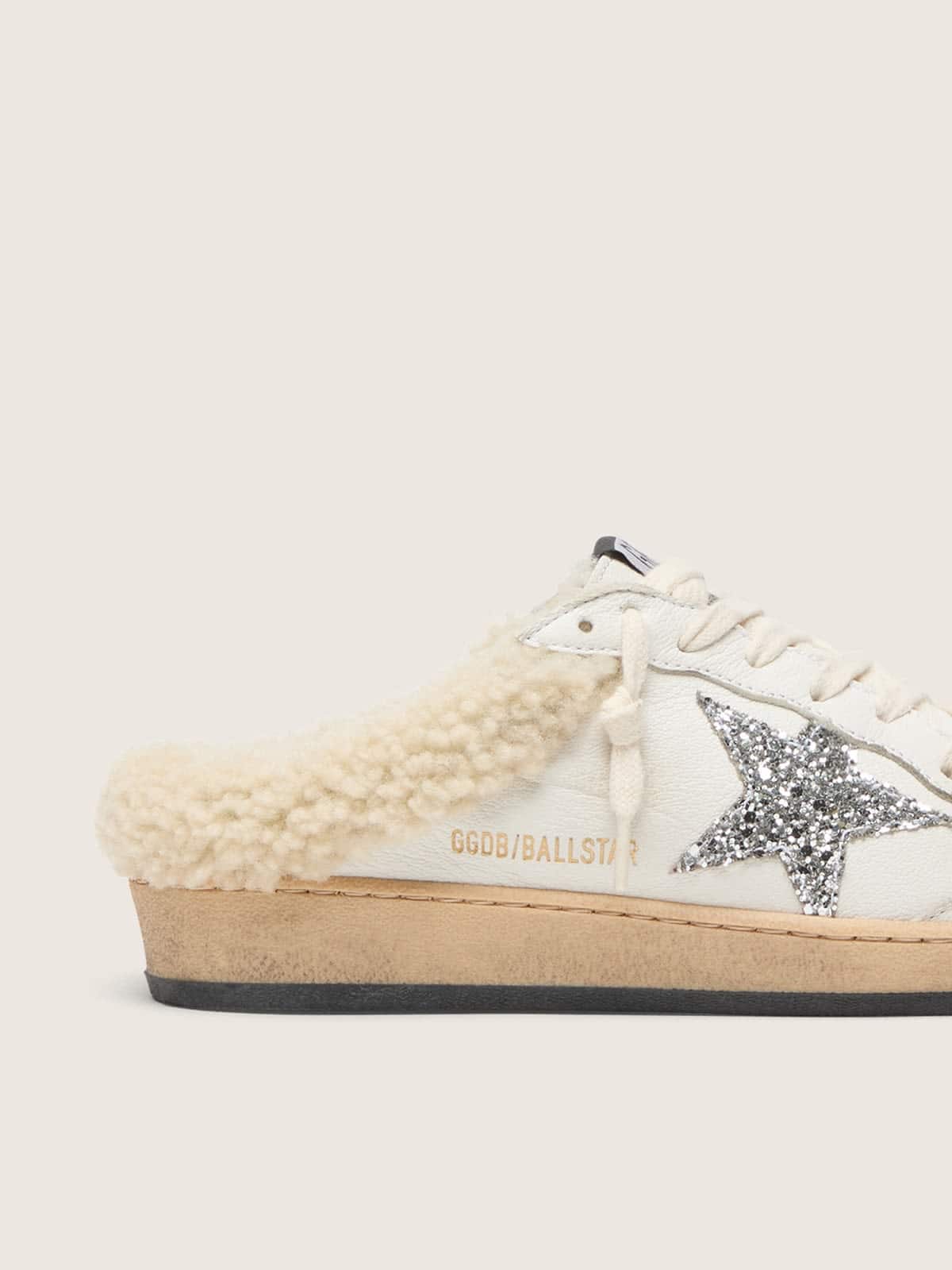 Golden Goose Ball Star Sabots With Glitter Star And Shearling Lining Womens