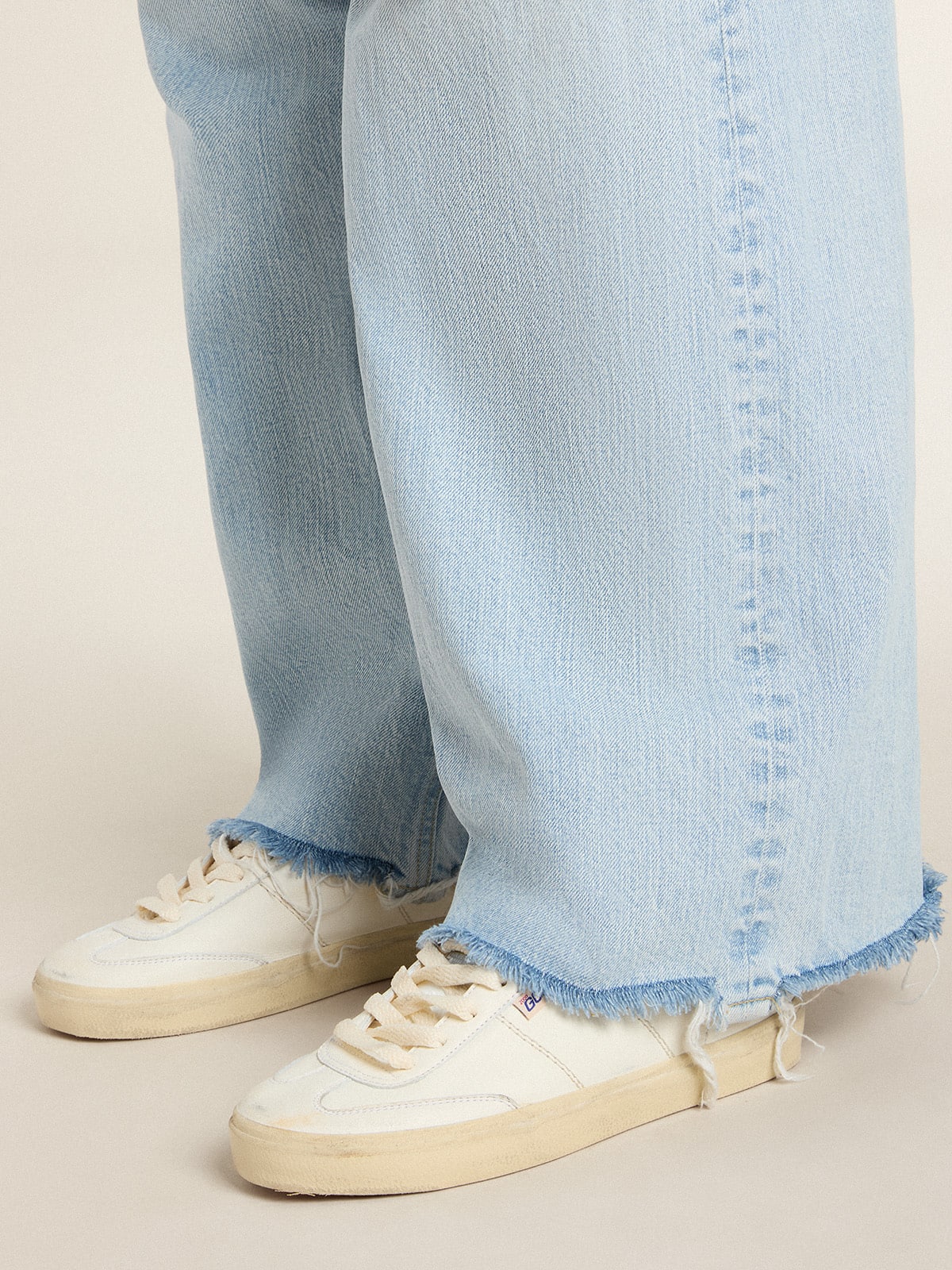 Golden Goose Soul Star In White Nappa With Metallic Silver Leather Heel Tab Womens