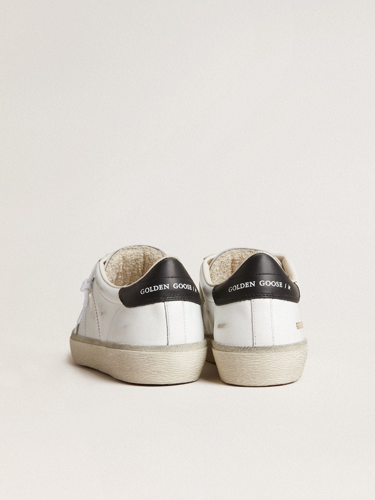 Golden Goose Womens Soul Star In White Leather With Black Leather Heel Tab Womens