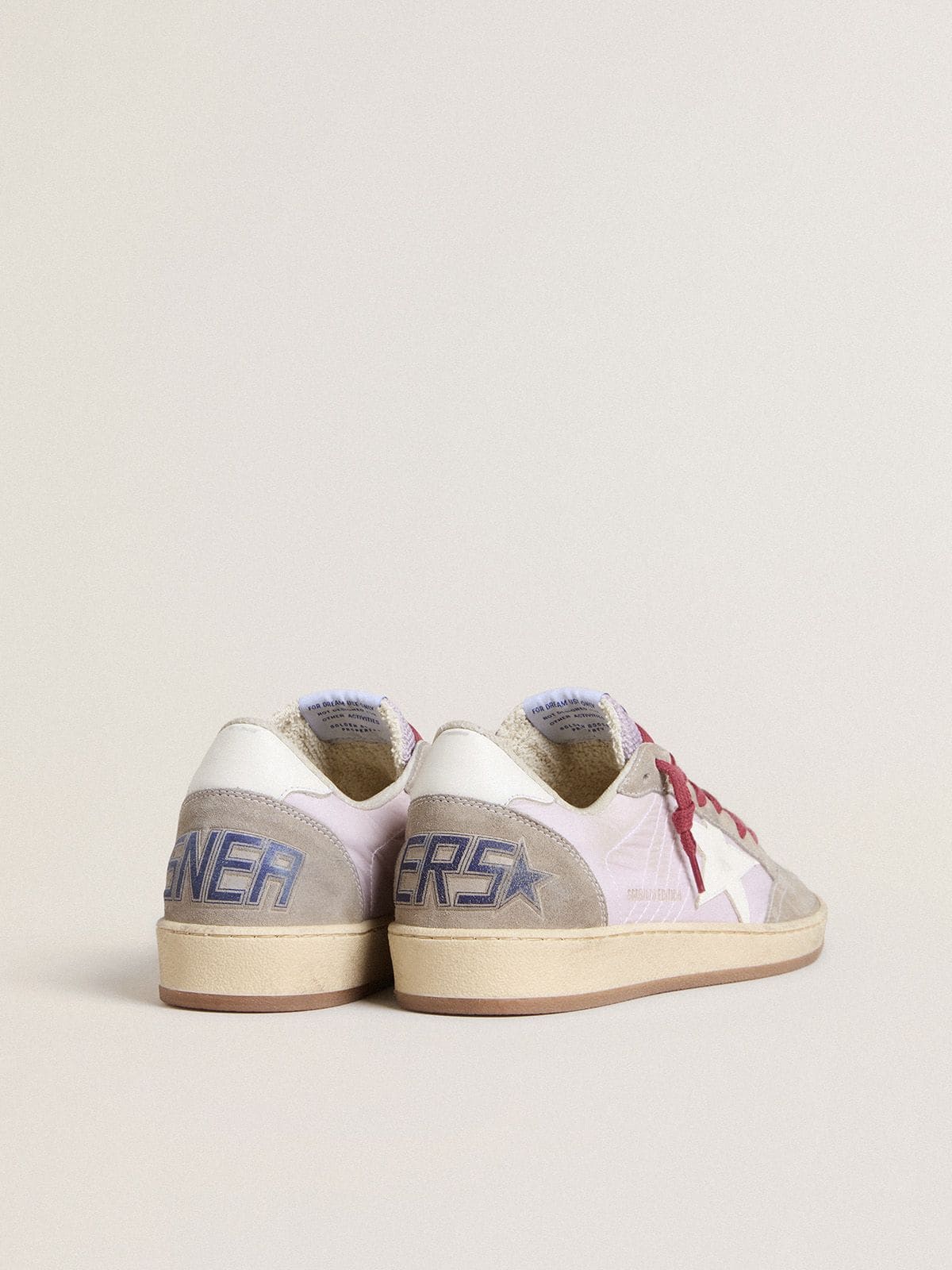 Golden Goose Womens Ball Star Ltd In Lilac Nylon With White Leather Star And Suede Inserts Womens