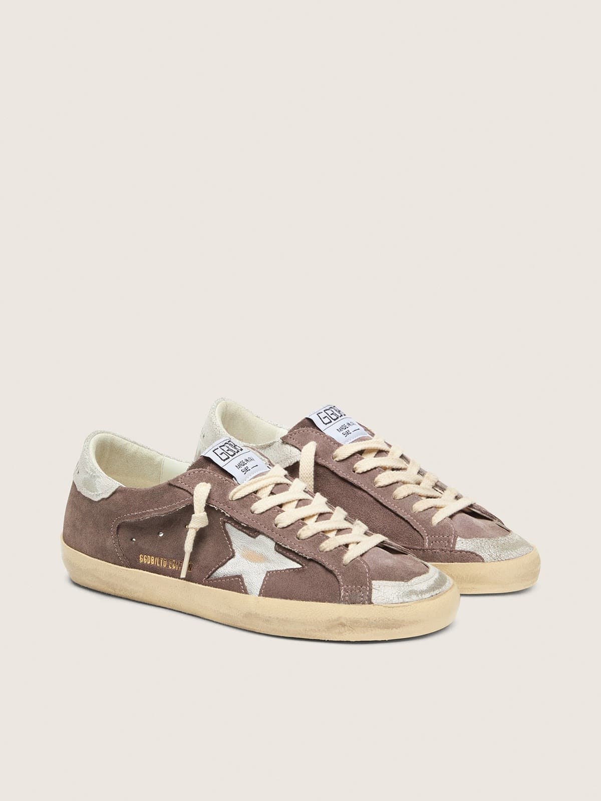 Golden Goose Womens Super-Star Ltd In Lavender Suede With Silver Star Womens