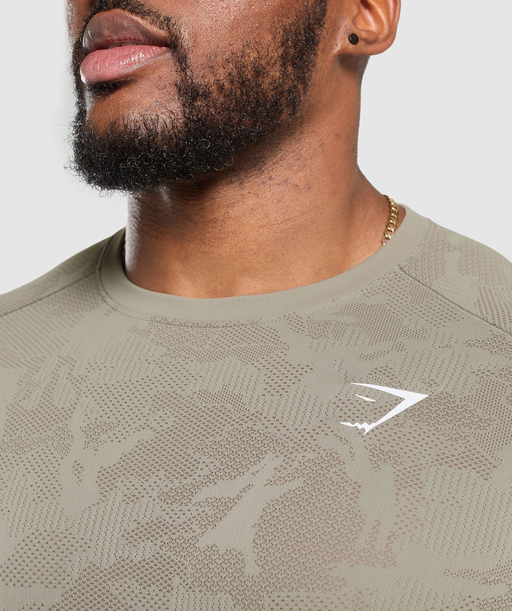 Gymshark Geo Seamless T-Shirt Linen Brown