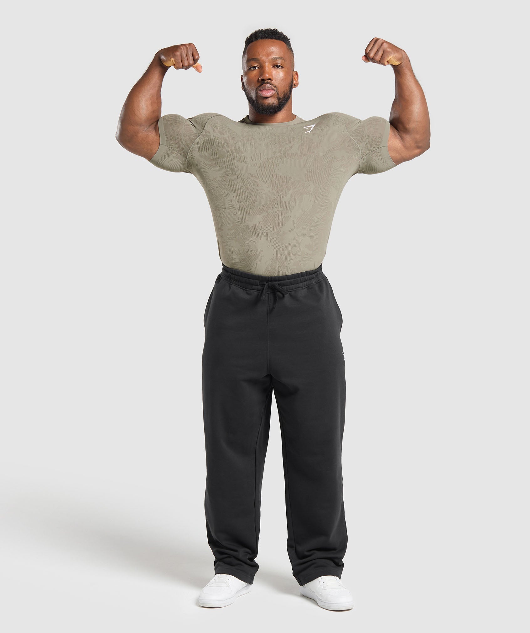 Gymshark Geo Seamless T-Shirt Linen Brown