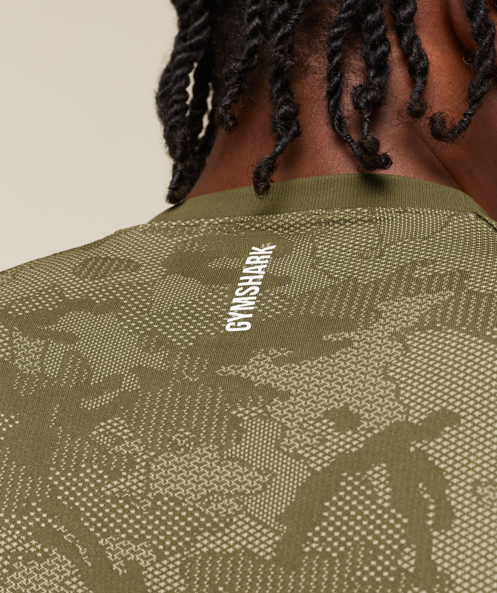 Gymshark Geo Seamless T-Shirt Canvas Green