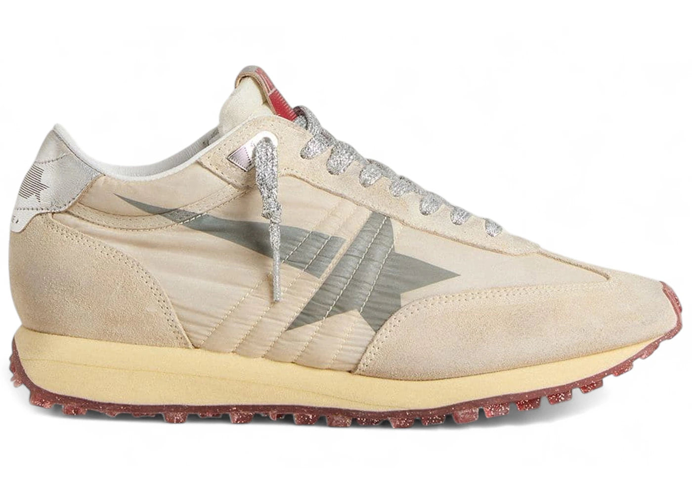 Golden Goose Marathon Beige Nylon Grey Star Red (Women'S)