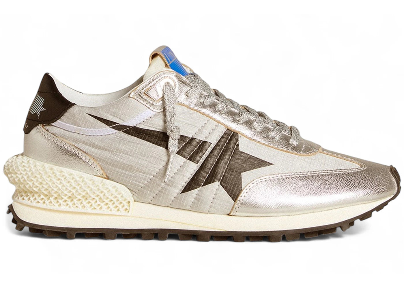 Golden Goose Marathon Silver Ripstop Black Star (Women'S)