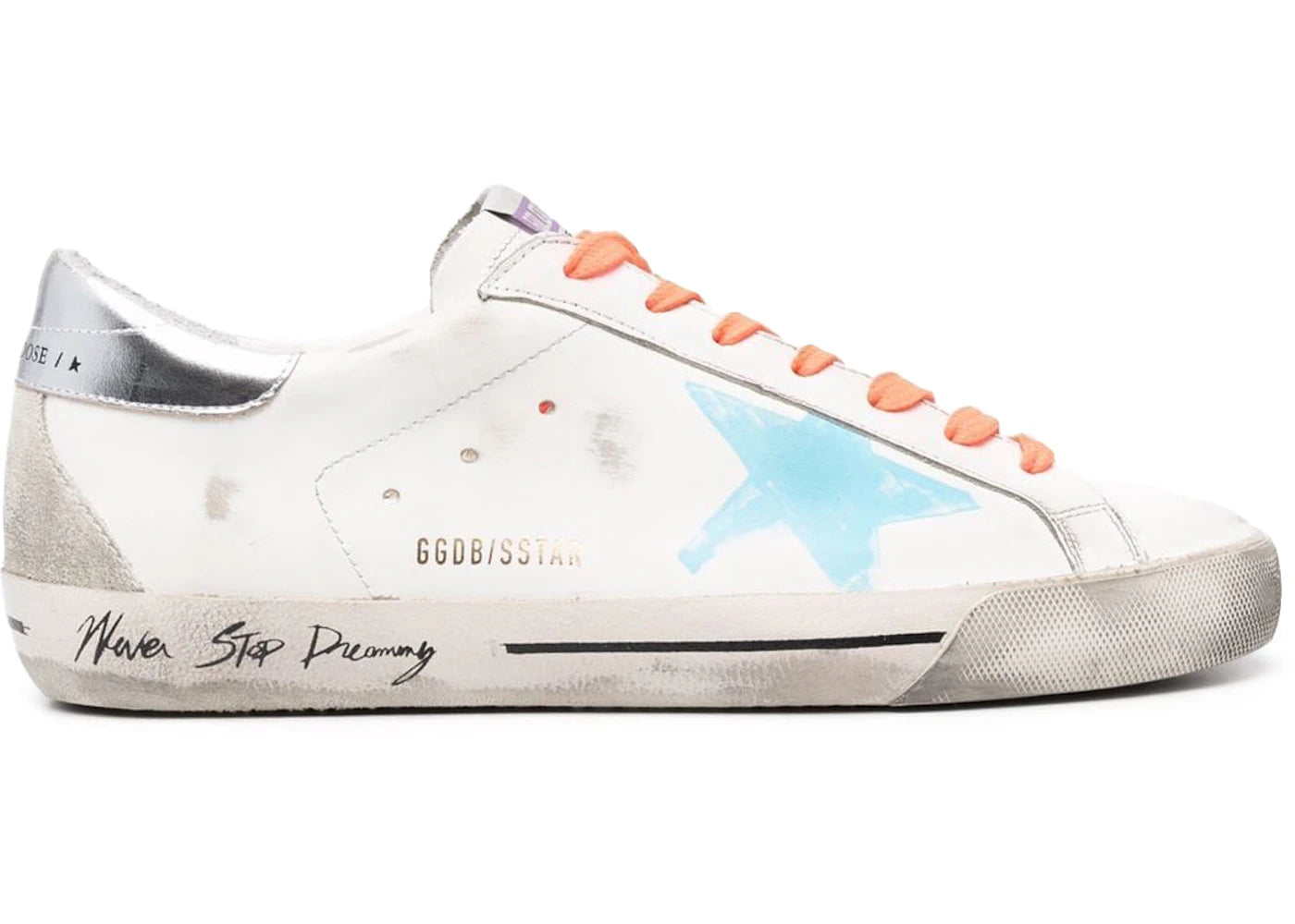 Golden Goose Super Star Never Stop Dreaming White Blue Orange