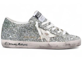 Golden Goose Super-Star Platinum Green Glitter (Women'S)