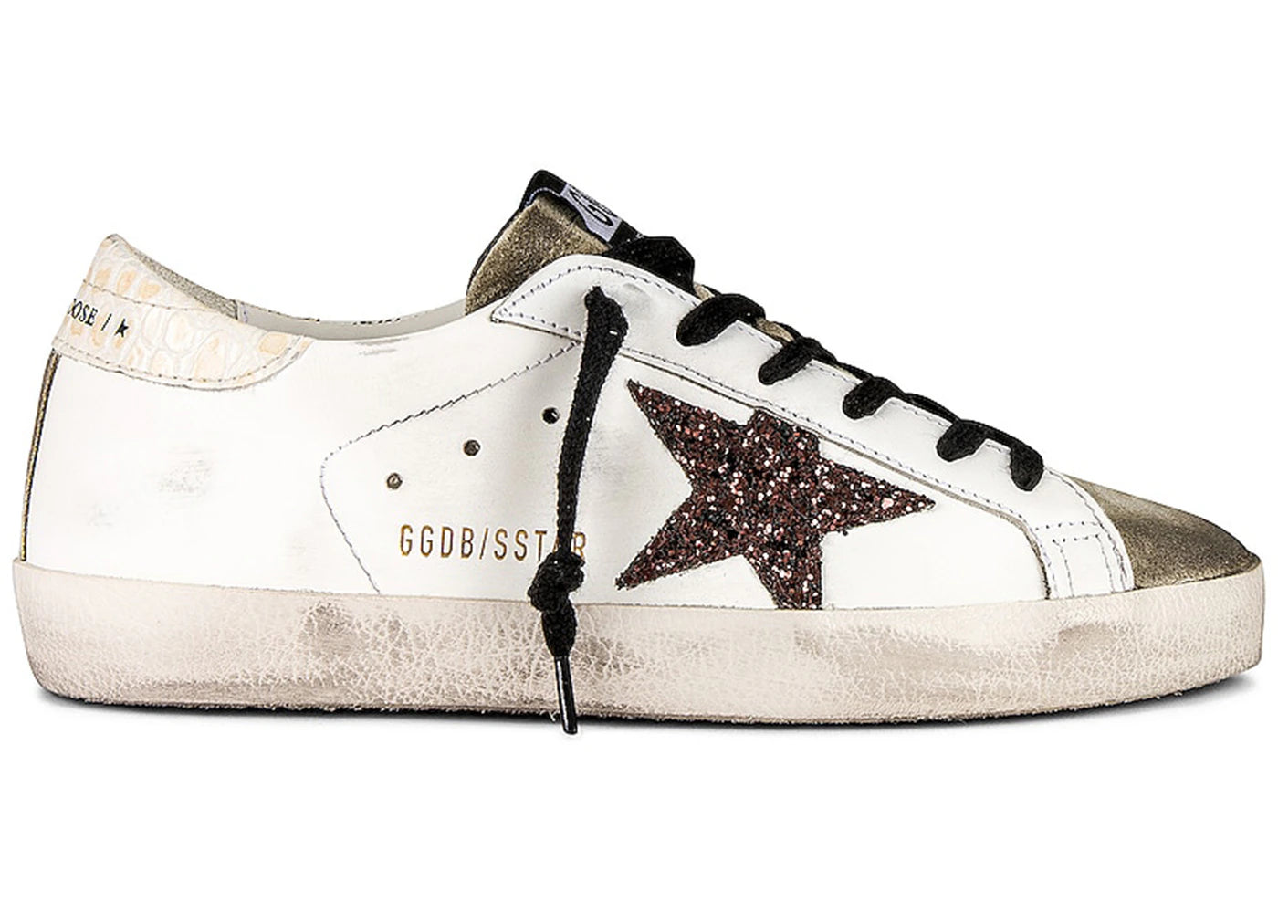 Golden Goose Super-Star White Coffee Brown Glitter (Women'S)