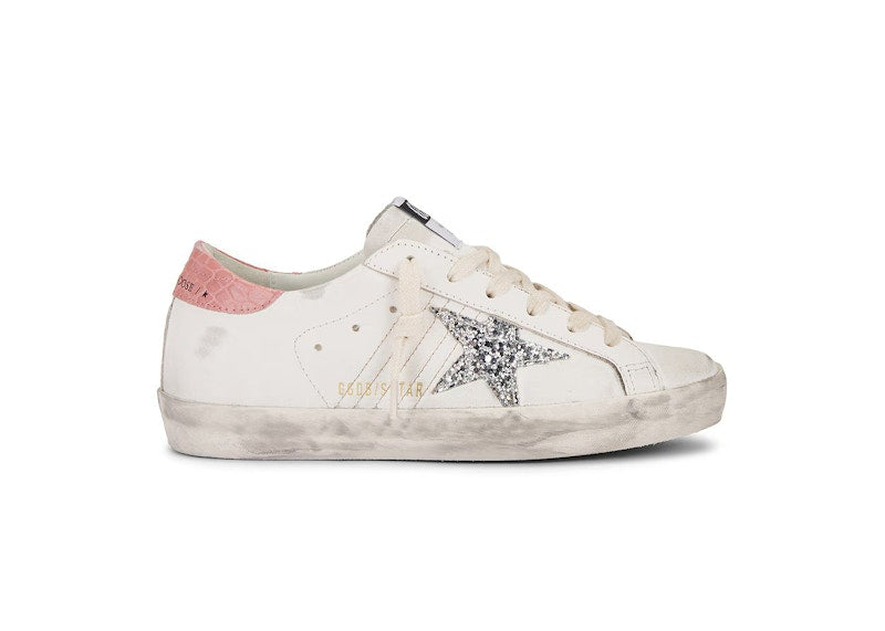 Golden Goose Super-Star White Silver Glitter Pink (Women's) UK