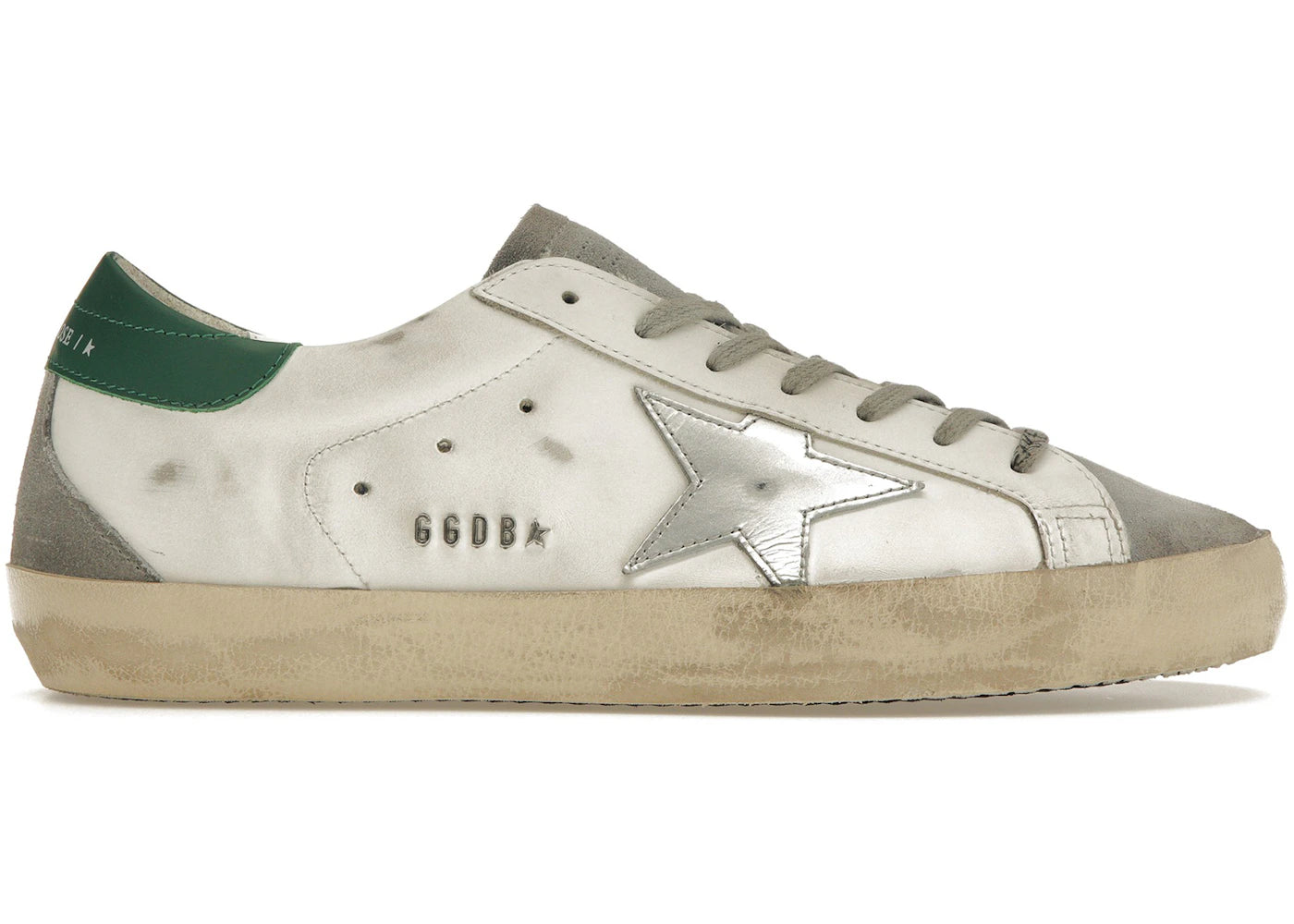 Golden Goose Super-Star White Silver Green